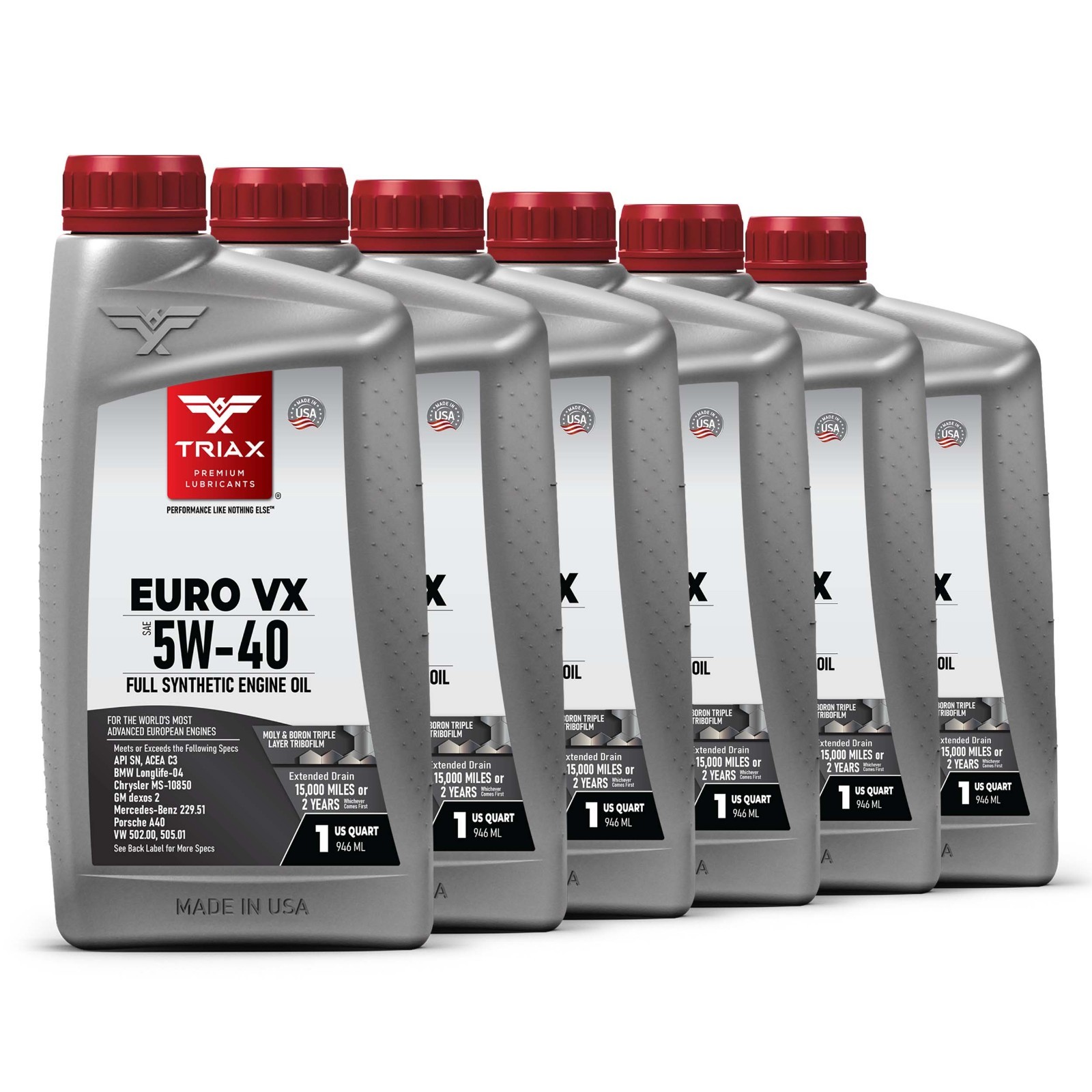 TRIAX Euro VX 5W-40 Full Synthetic OEM Grade Engine Oil (6 Quart Pack)