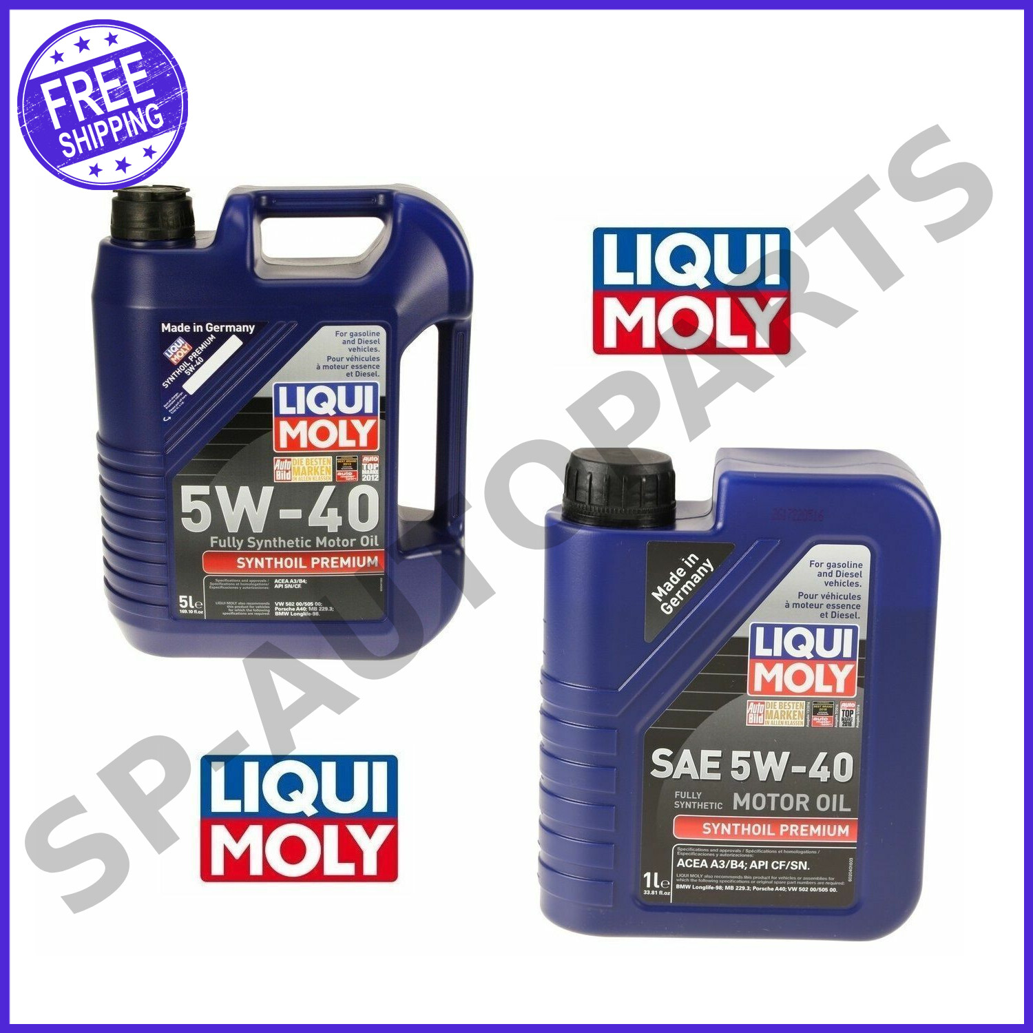 6 Liter Liqui Moly PREMIUM 5W40 Synthetic Engine Motor Oil For BMW Mini Mercedes