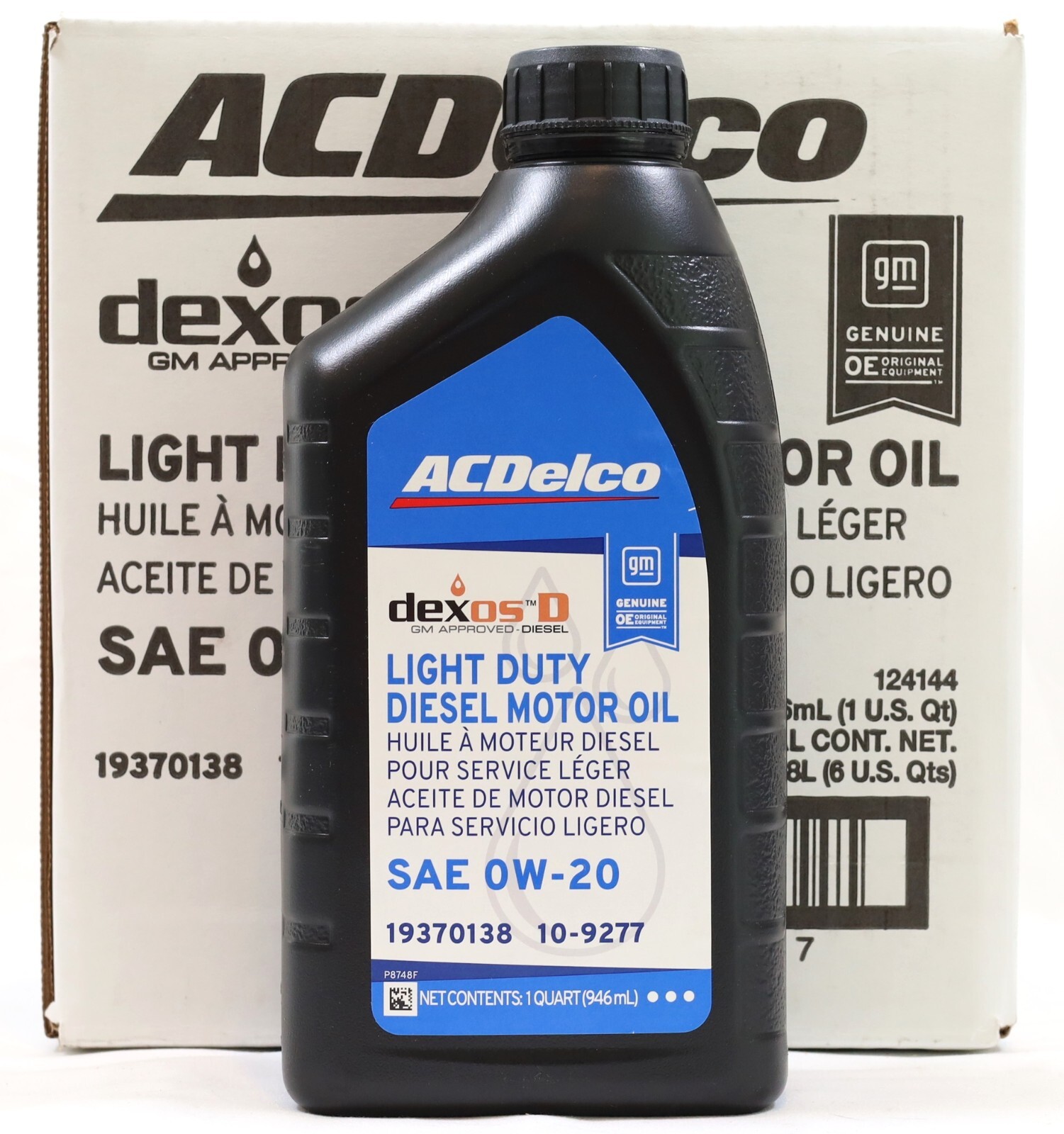 (x6) ACDelco 0W-20 dexosD Diesel Motor Oil 10-9277 19370138 3.0L LM2 LZ0 Duramax