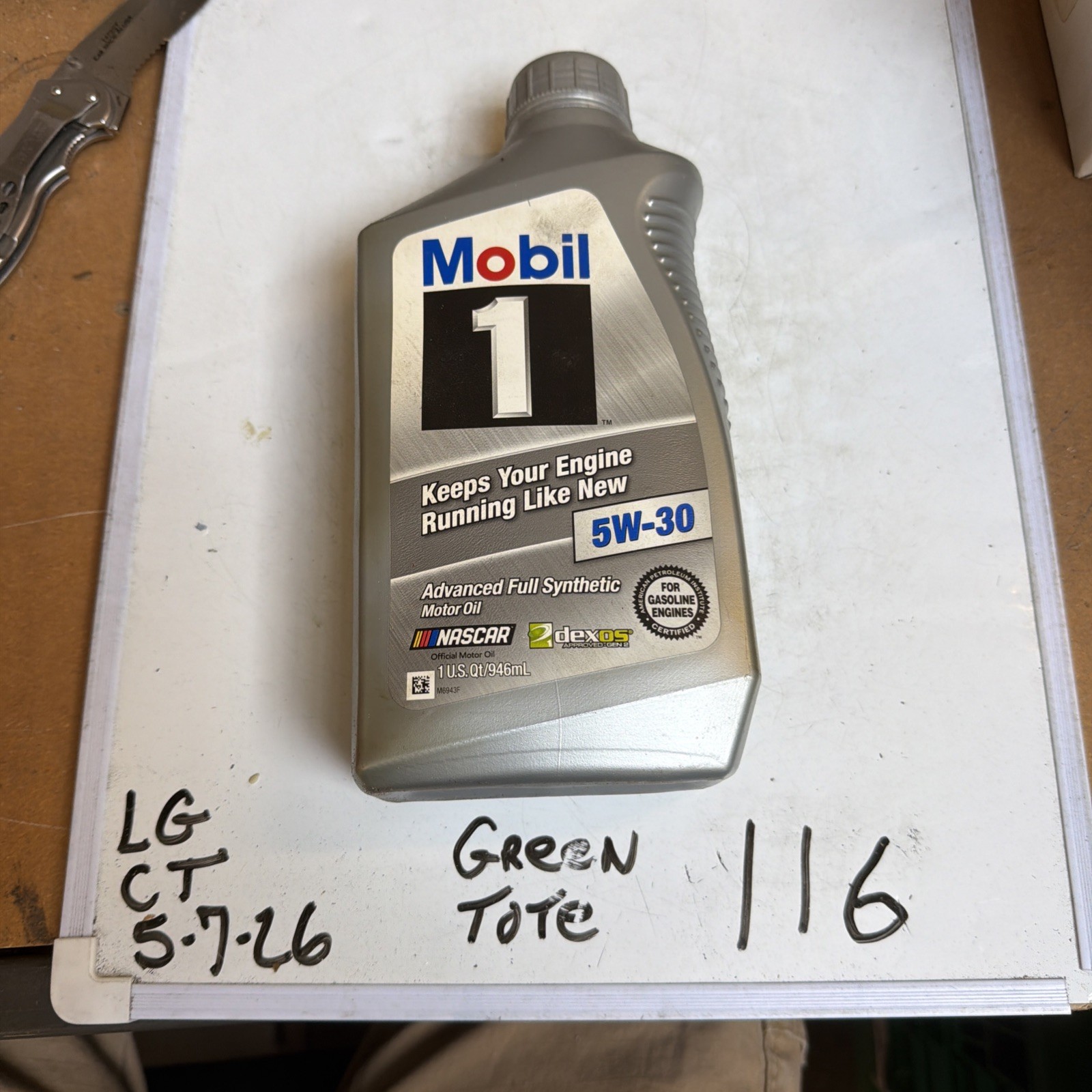 Mobil1 5W-30 Advanced Full Synthetic Motor Oil, 1 Quart Bottle