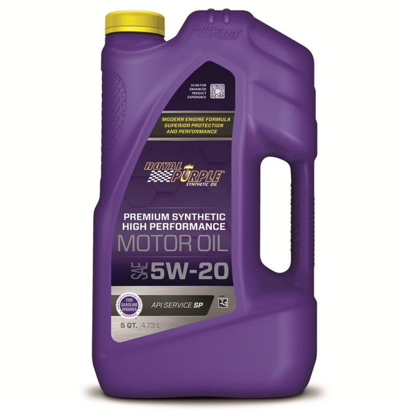 Royal Purple 5W20 Premium Synthetic Motor Oil – 5 Quart for Gasoline Engines