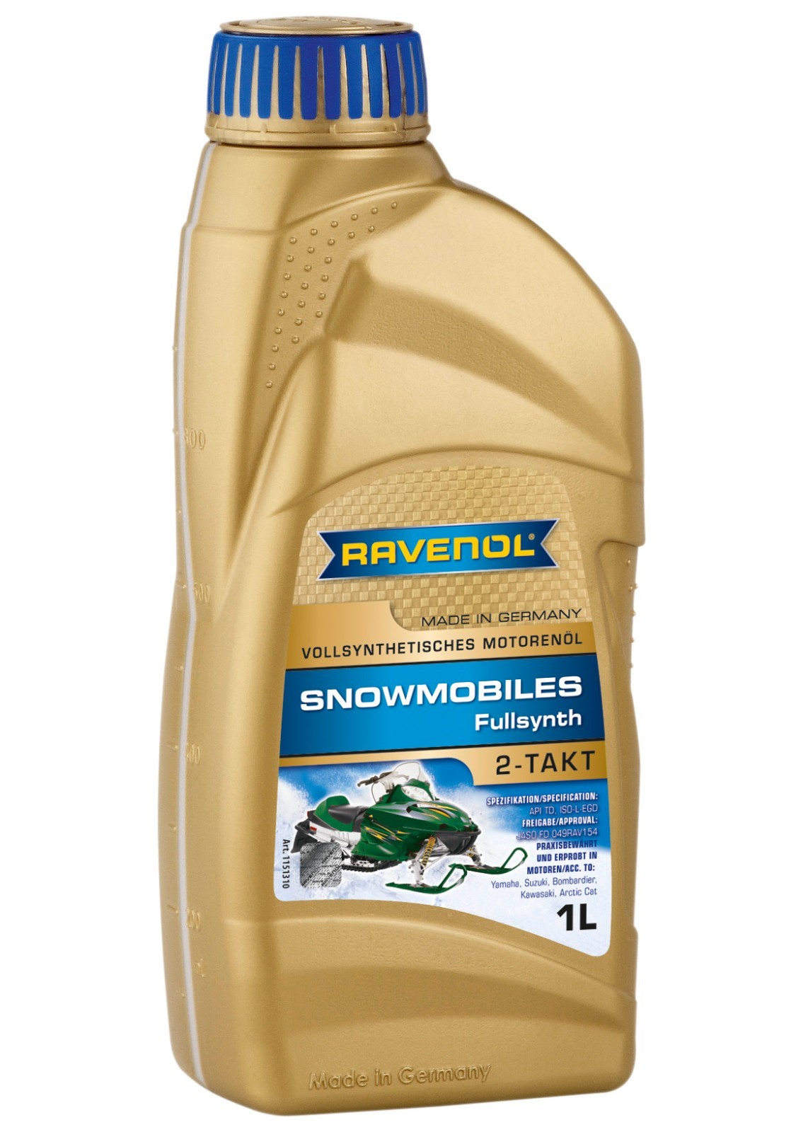 RAVENOL Snowmobile Oil 2-Stroke Full Synthetic – Arctic Cat Polaris Yamaha 1L