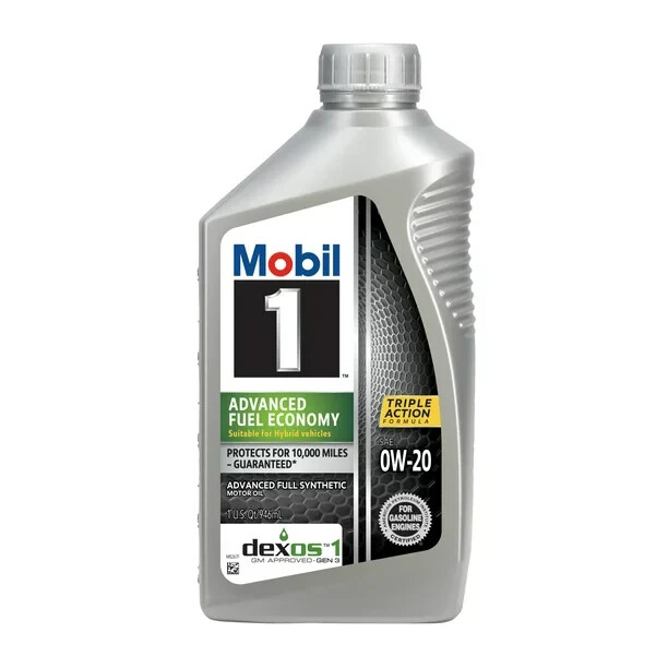 Mobil 1 Advanced Fuel Economy Full Synthetic Motor Oil 0W-20, 1 qt