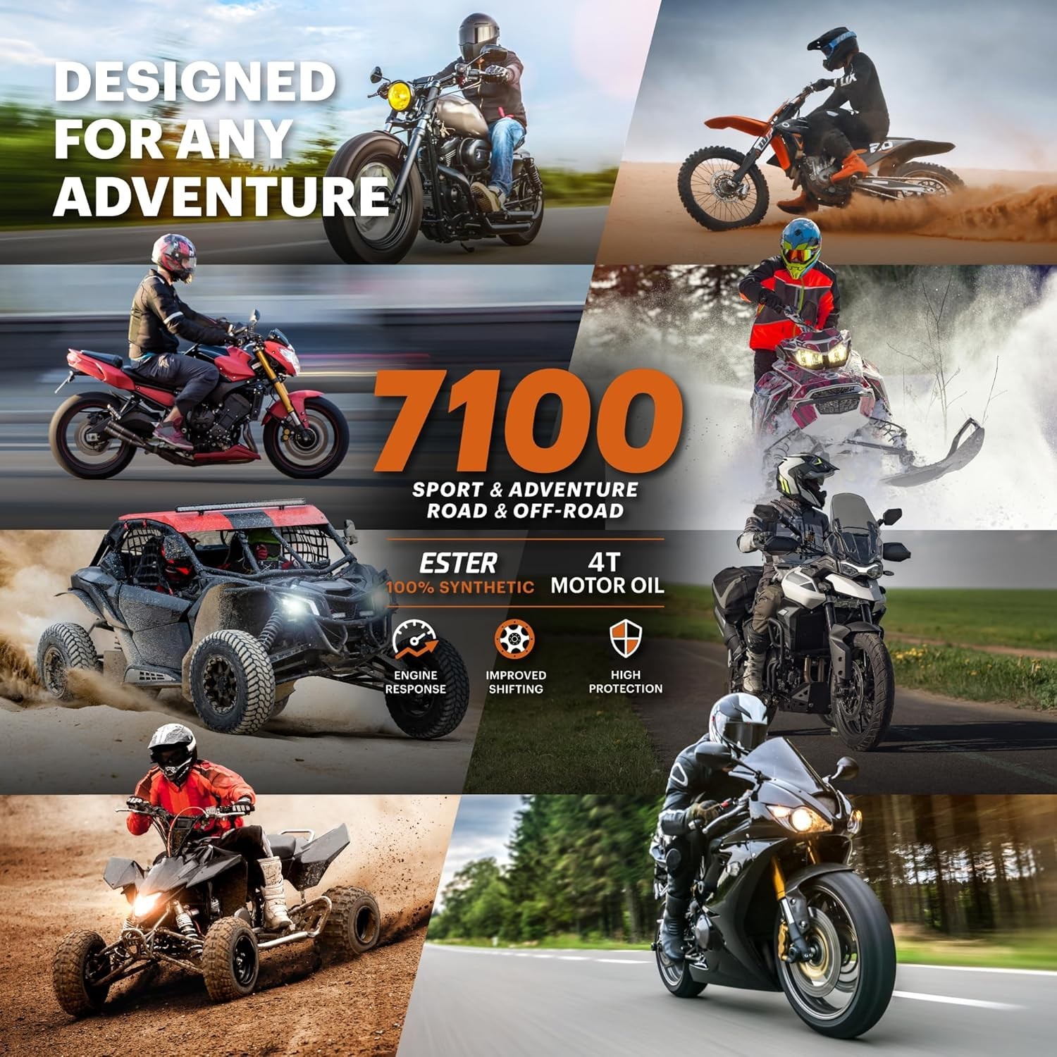 7100 4L 10W-40 Synthetic Motorcycle Oil – Ester Technology For Top Protection