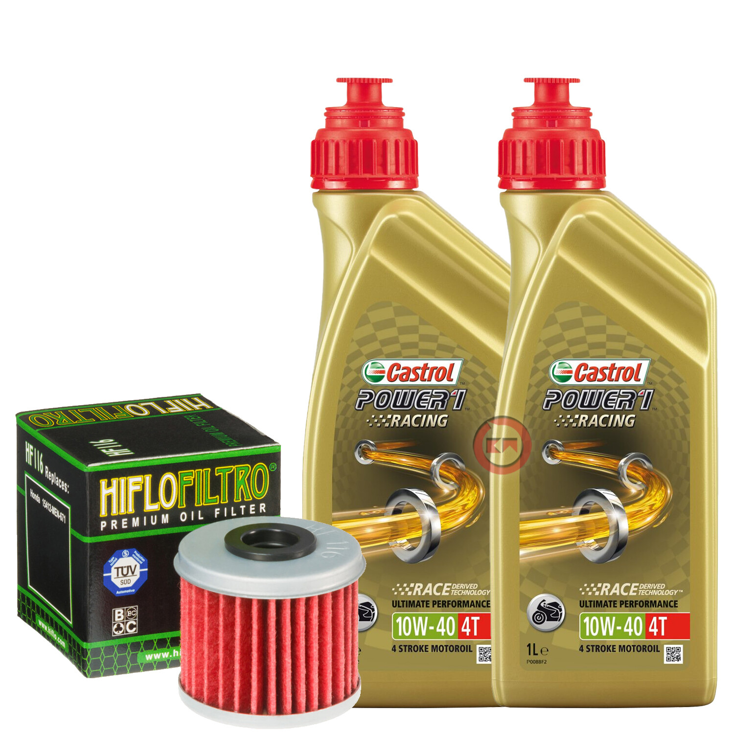 CUTTING 2 LT OIL CASTROL POWER 1 RACING 10W40 + FILTER HUSQVARNA TXC 310 2013