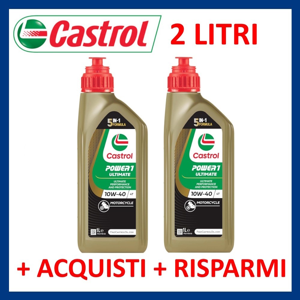 Castrol Power 1 Ultimate SAE 10W40 2 Litre Motorcycle Scooter Quad 4 Stroke Engine Oil