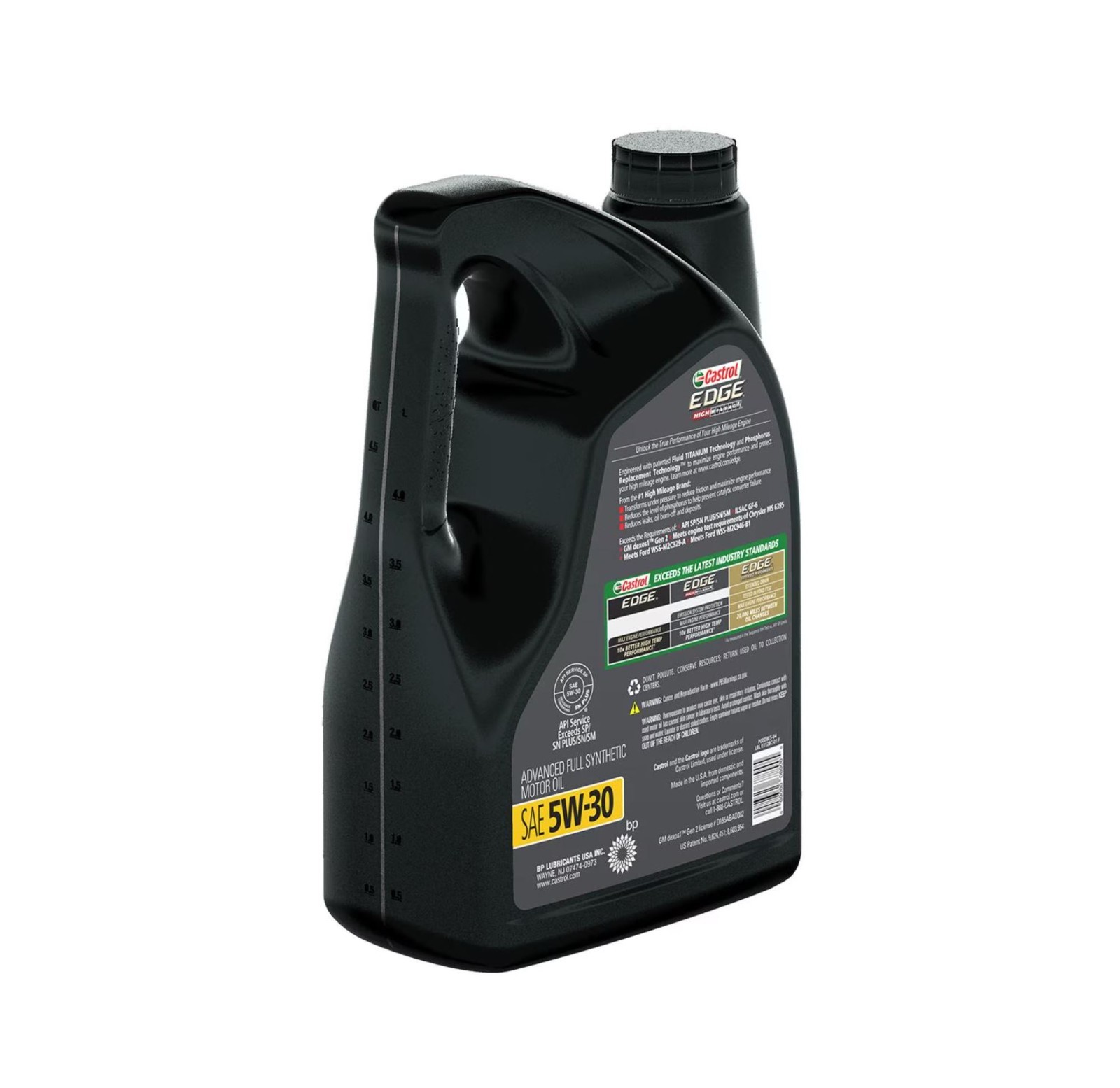 2 Pack Castrol EDGE High Mileage Full Synthetic 5W-30 Engine Oil 5 Quart