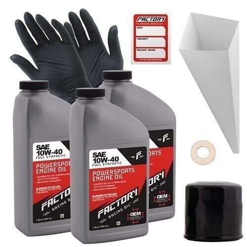 Factory Racing Parts SAE 10W-40 3qt Oil Change Kit Fits Yamaha YXZ1000R