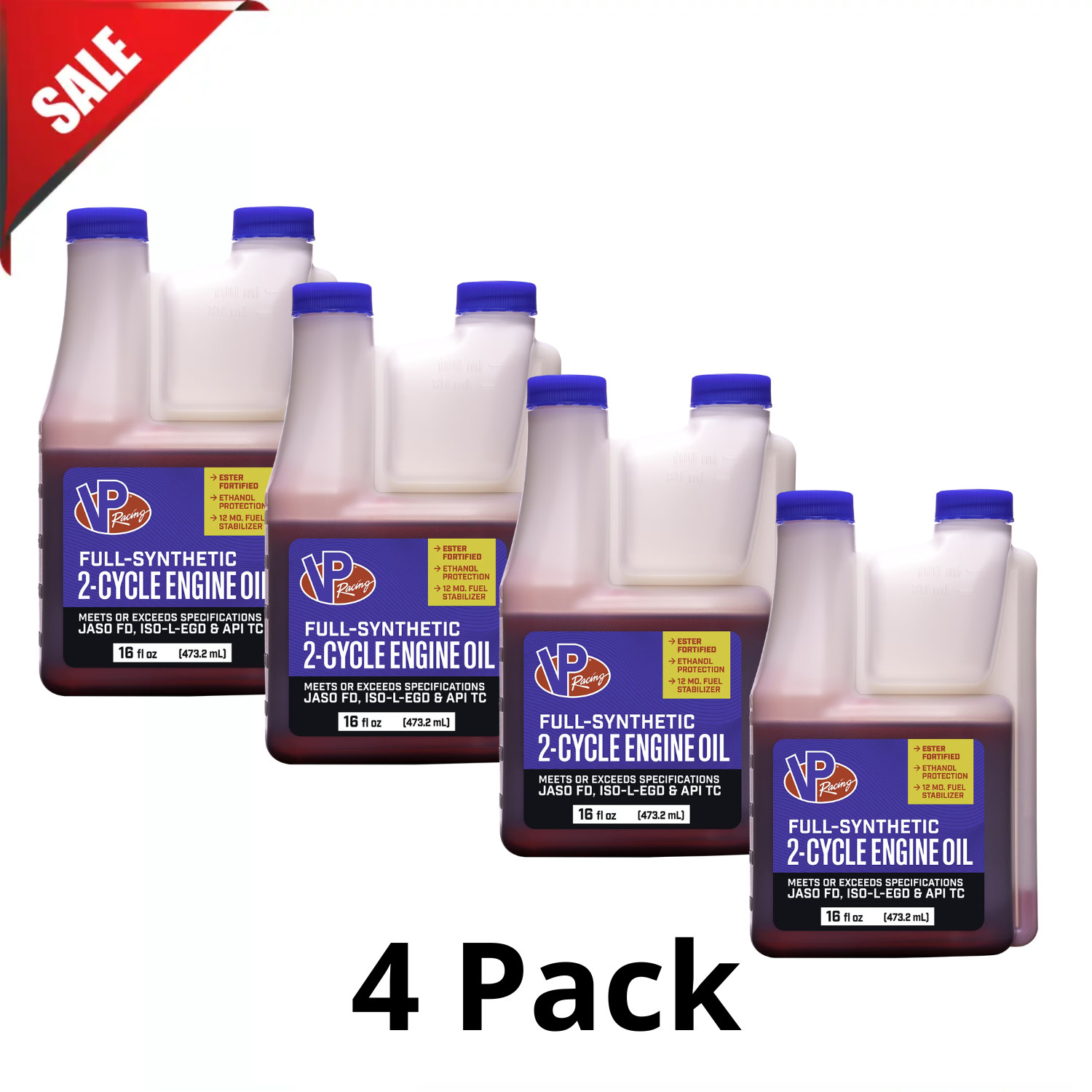 (4 Pack) VP Racing Fuels 16-oz 2-cycle engines Full synthetic Engine Oil
