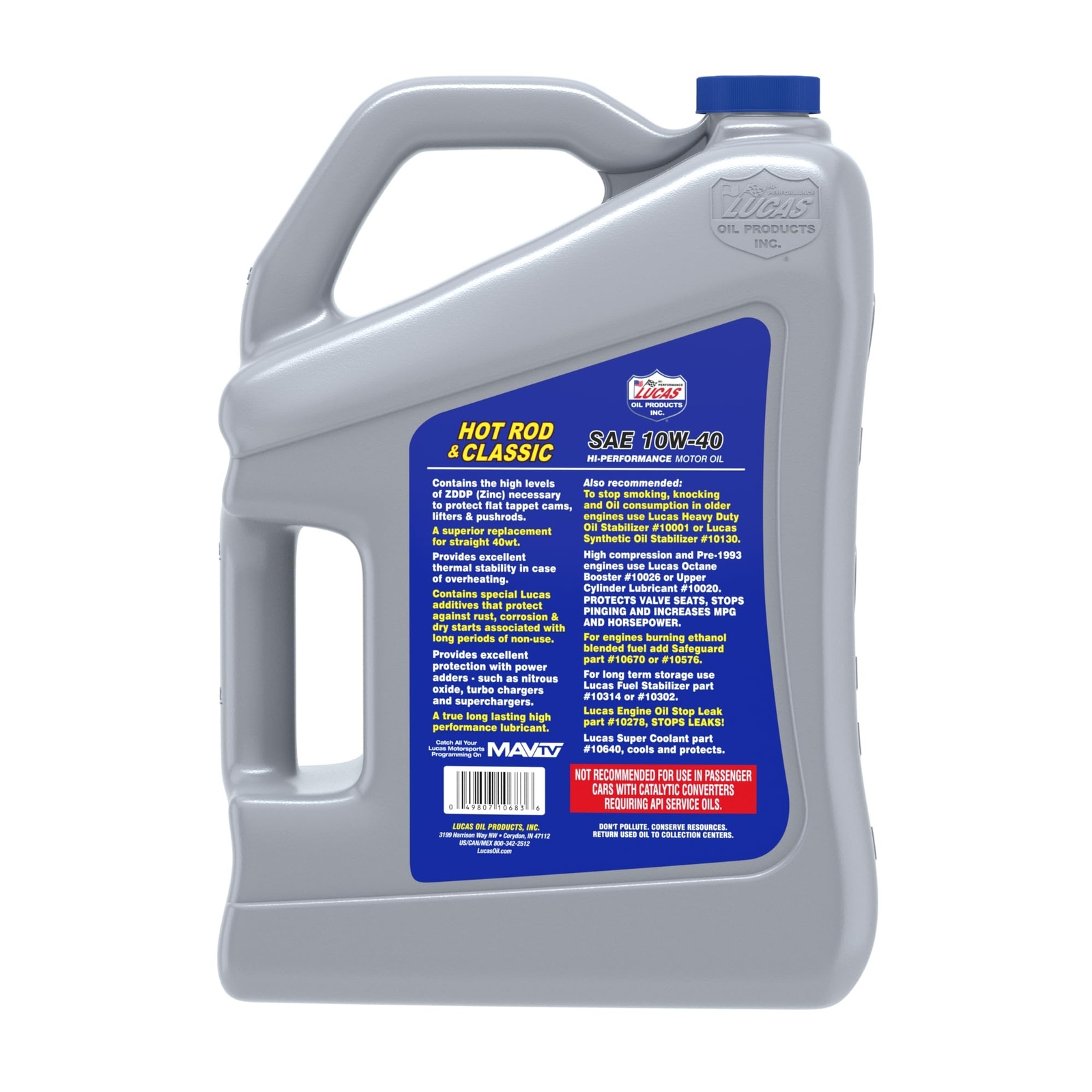 Lucas Oil 10683 Hot Rod & Classic Car SAE 10W-40 Motor Oil – 5 Quart 1