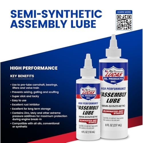 Assembly Lube 8 Ounce Semi-Synthetic High Performance Engine Pre Lube Bearings
