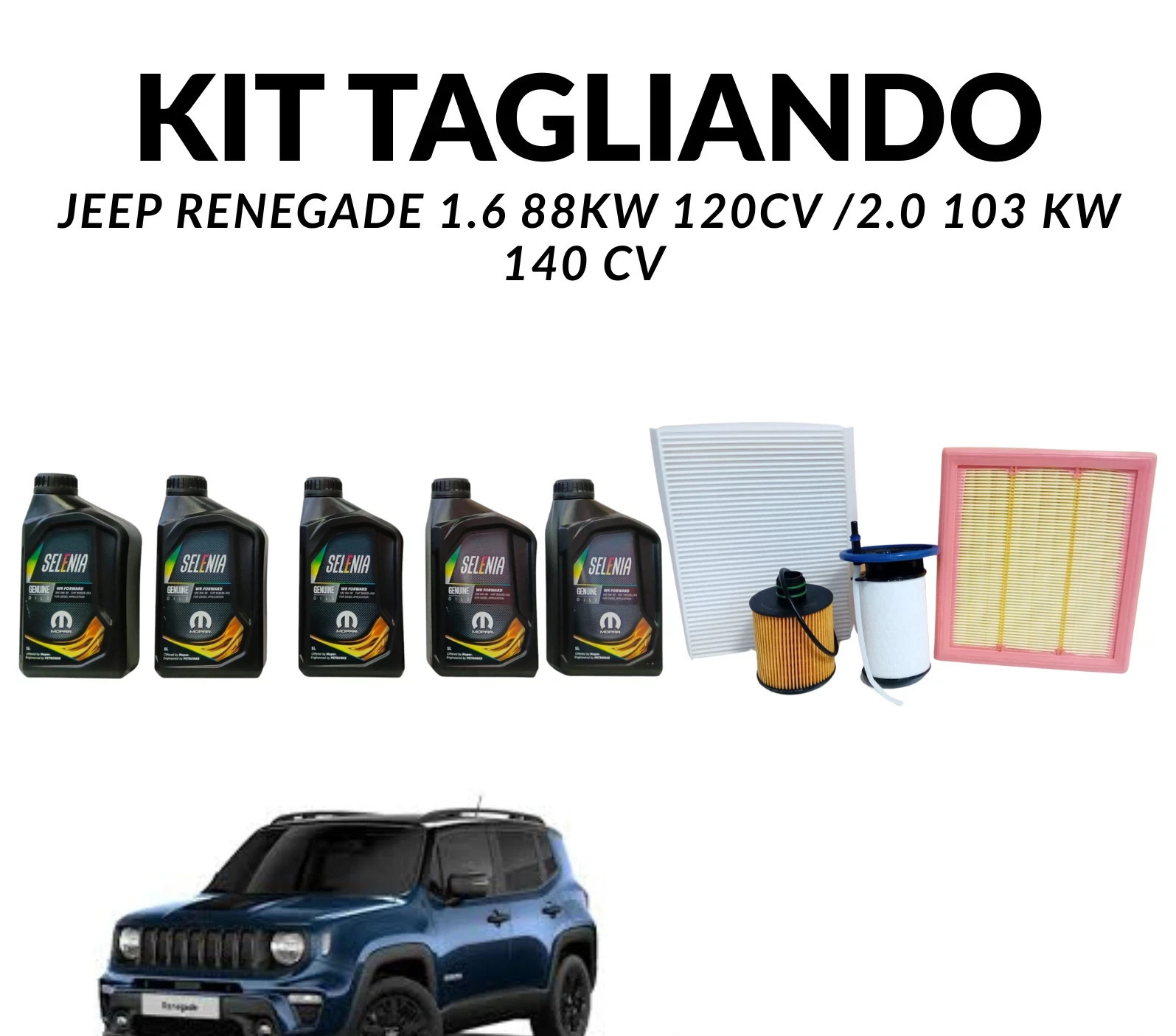 RENEGADE E 500X 1.6/2.0 CUTTING KIT WITH SELENIA OIL 5 LITERS 0W30 + 4 FILTERS