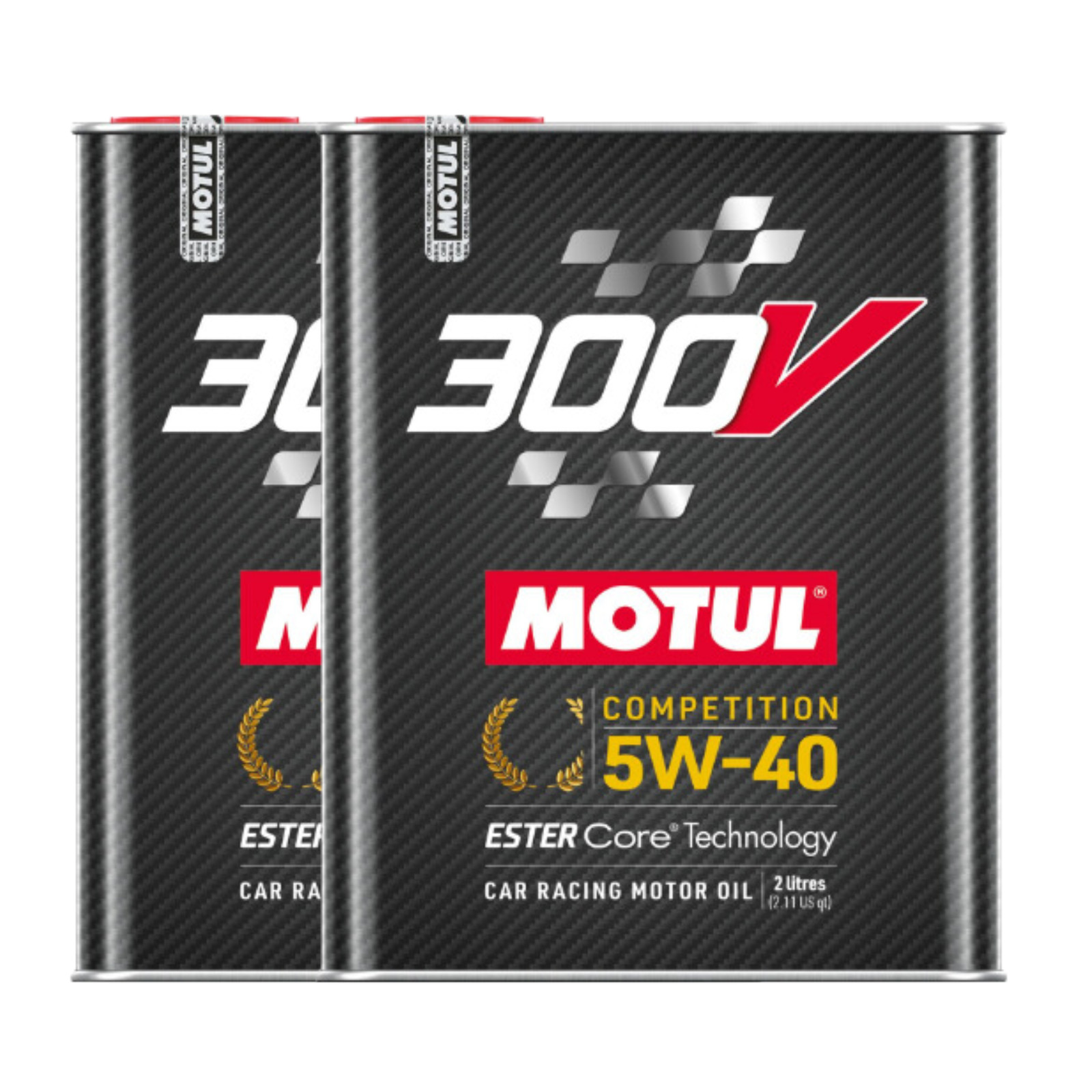Motul 300V Competition 5W40 100% Synthetic Motor Engine Oil 110817 2L 2 Pack