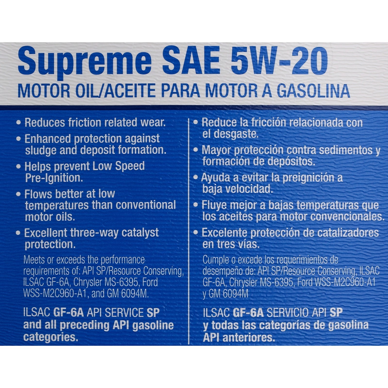 Chevron Supreme Synthetic Blend Motor Oil 5W-20, 5 Quart – 3 Pack