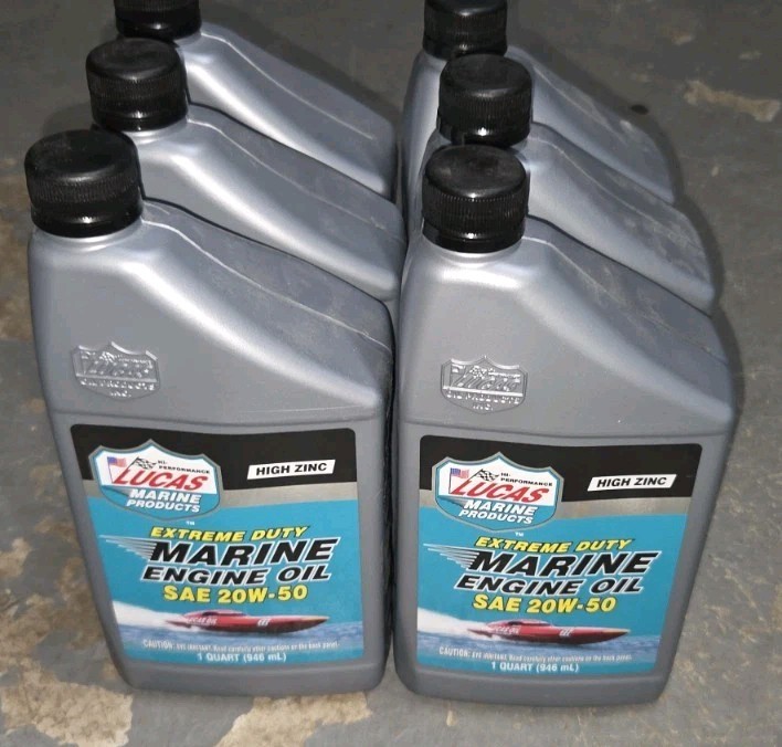 Lucas Marine 20W50 High Zinc Outboard engine motor Oil 6 Quarts