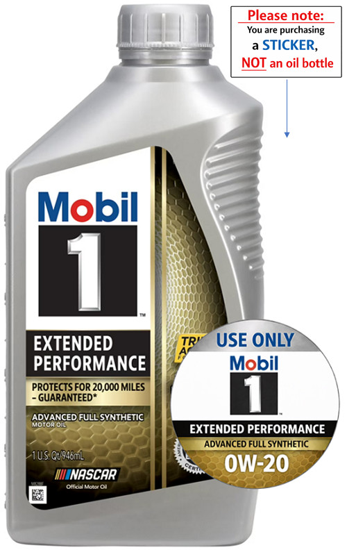 Mobil 1 Extended Performance 0W-20 – Engine Bay ID Labels (Set of 2)