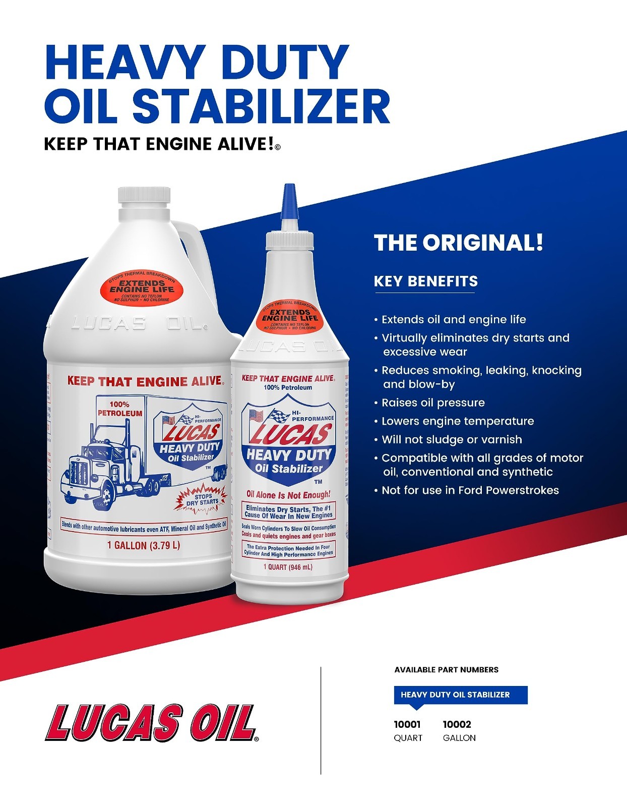 Lucas Oil 10002 Heavy Duty Oil Stabilizer – 1 Gallon, Pack of 4