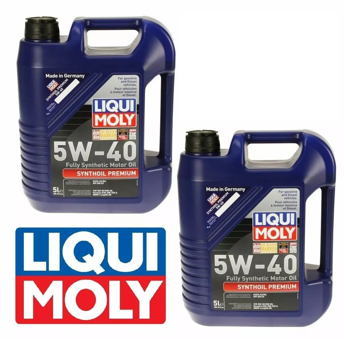 10 OE Liters Engine Motor Oil Liqui Moly Premium Fully Synthetic 5W-40 for Merce