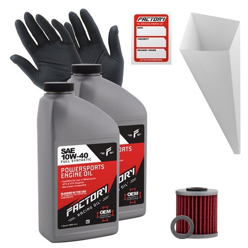 Factory Racing Parts 10W40 2 qt Oil Change Kit For Kawasaki KX250F KX450/F/SR/X