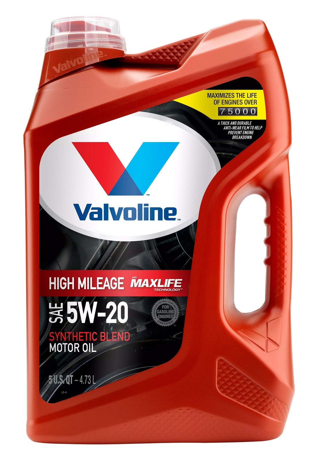 5W20 Synthetic Blend Motor Oil 5 Quart High Mileage Engine Protection AntiWear
