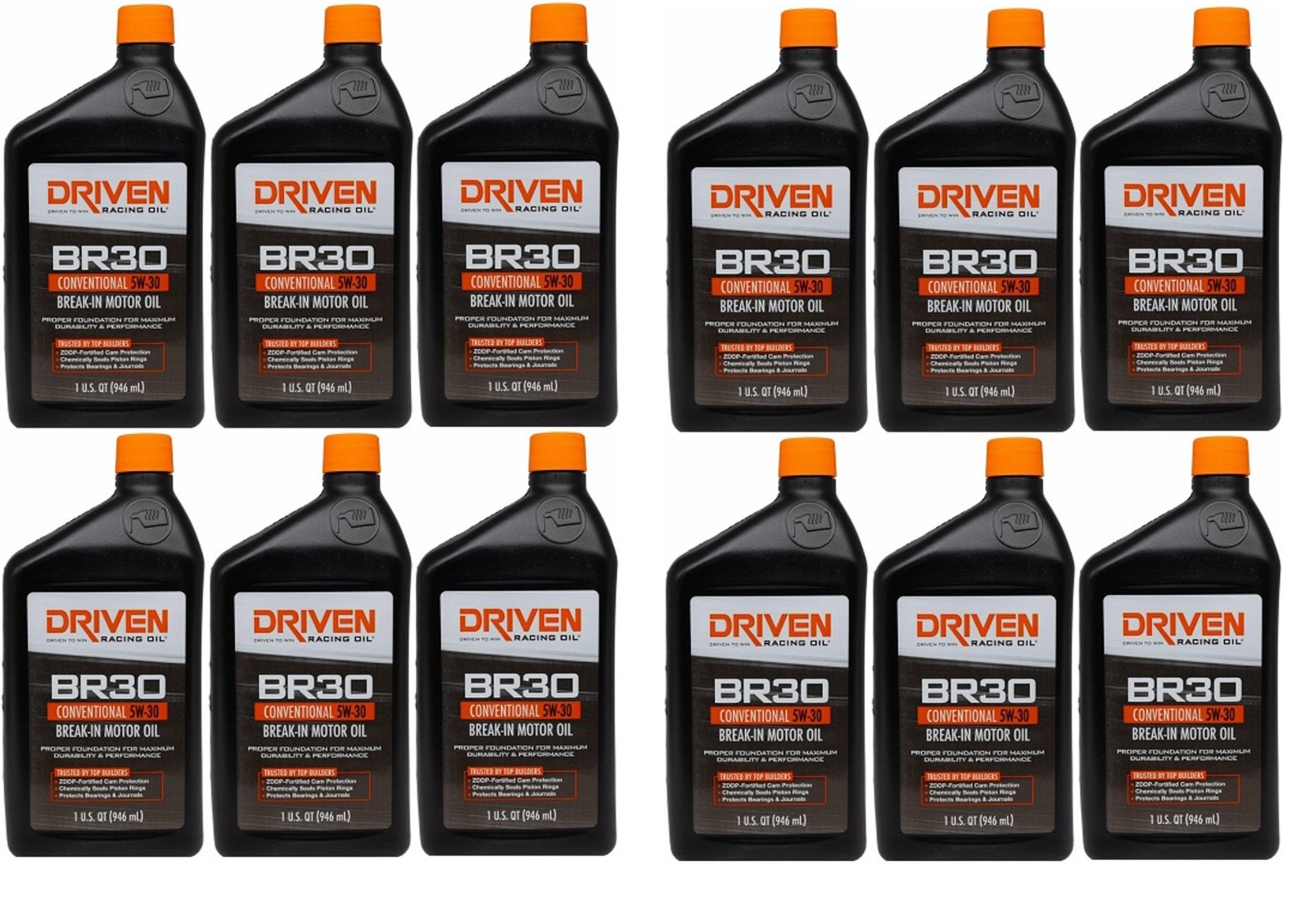 Driven Racing Oil BR30 5W-30 Conventional Break-In Motor Oil 1 Quart Pack of 12