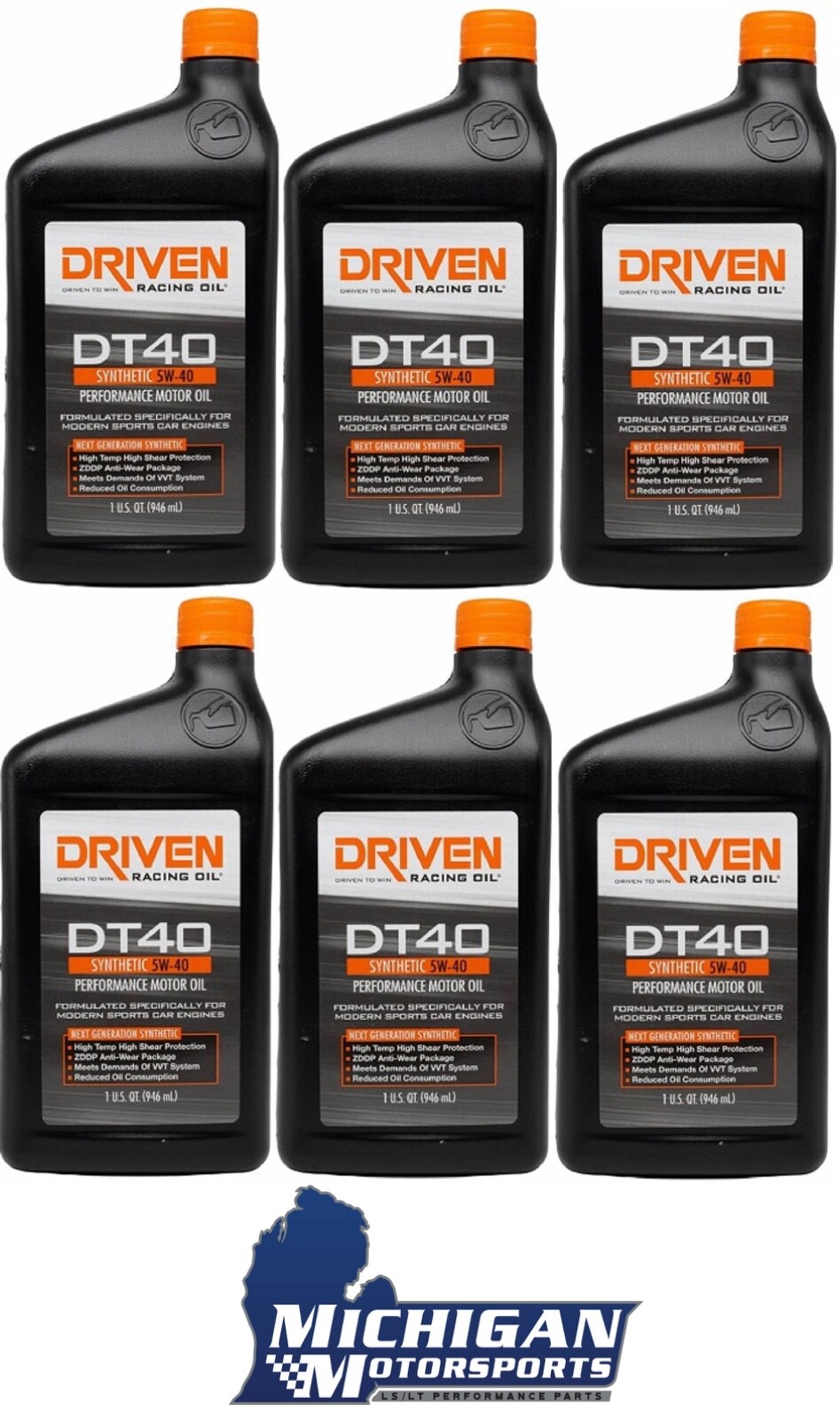 Driven DT40 Synthetic 5W-40 Performance Motor Oil 02406 – 6 Quarts