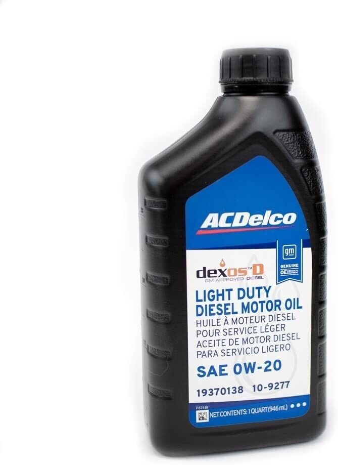 AC DELCO 3.0L LM2 DURAMAX DIESEL 0W-20 DEXOS D APPROVED OIL 19370138 10-9277