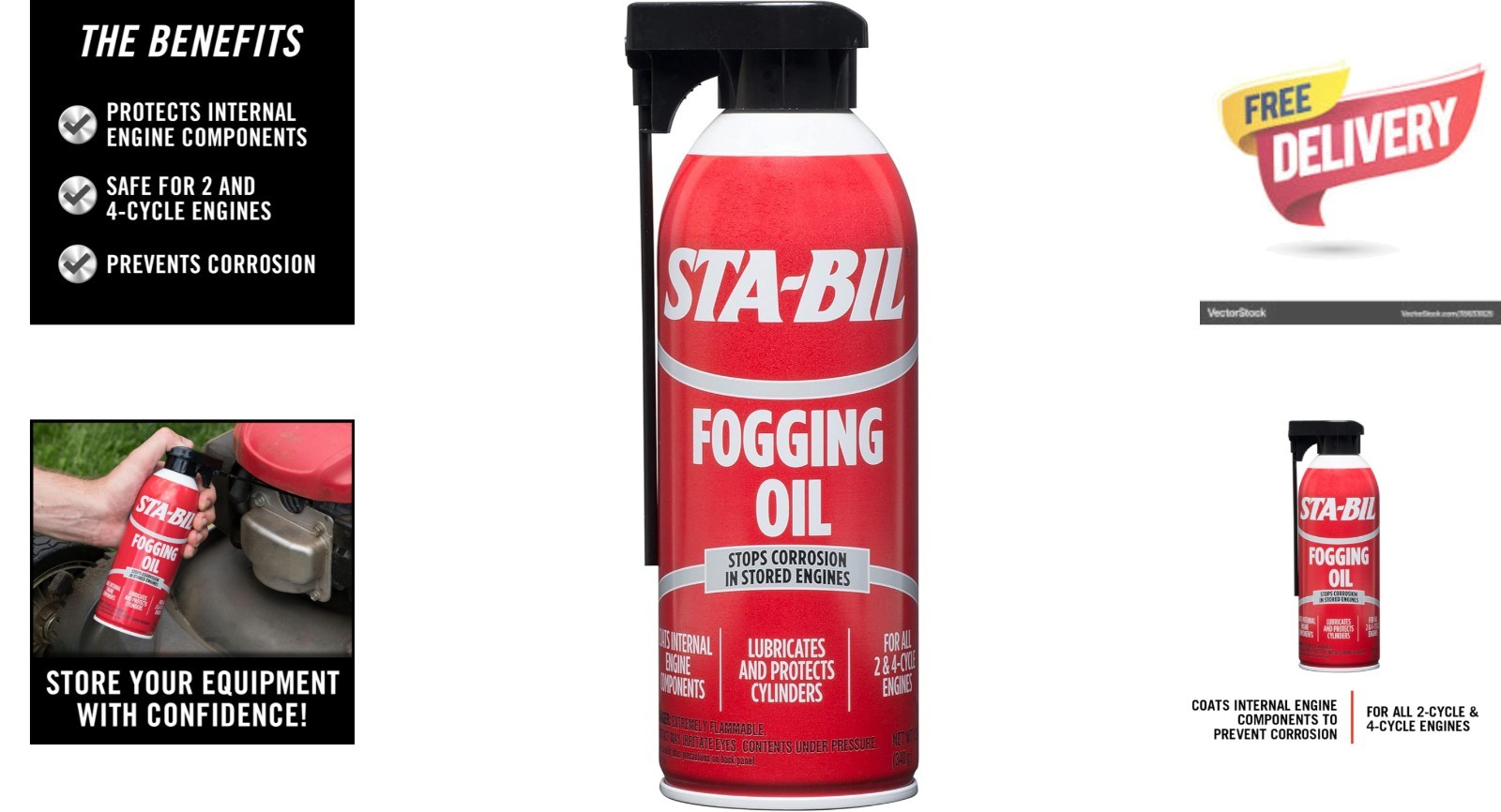 STA-BIL Fogging Oil – Universal Fit for 2 & 4 Cycle Engines – 12 oz. Can
