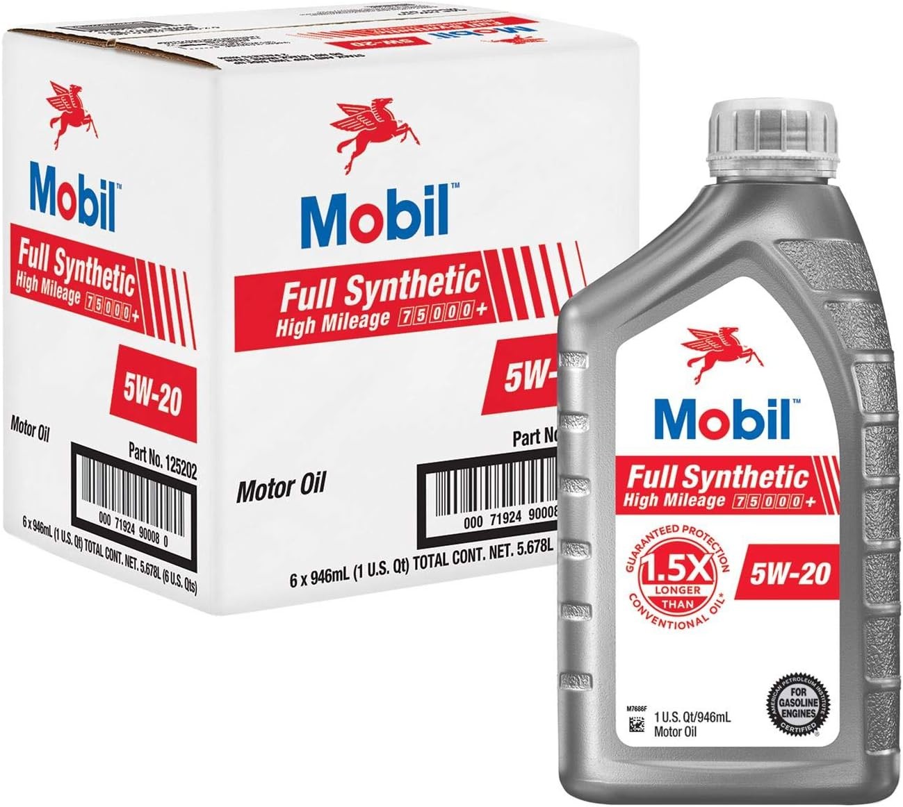 Full Synthetic High Mileage Motor Oil 5W-20 1 Quart 6-pack