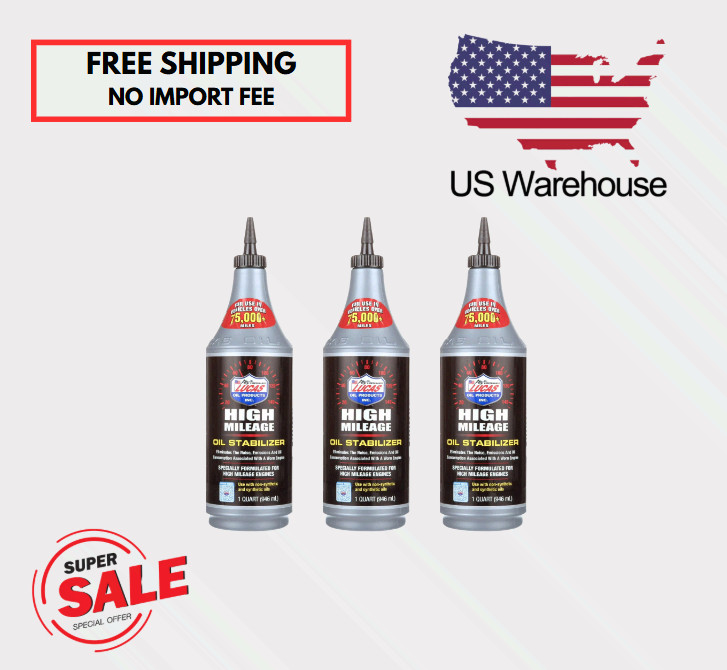 SALE (3 pack) Lucas Oil Products High Mileage Oil Stablizer (1 qt.)