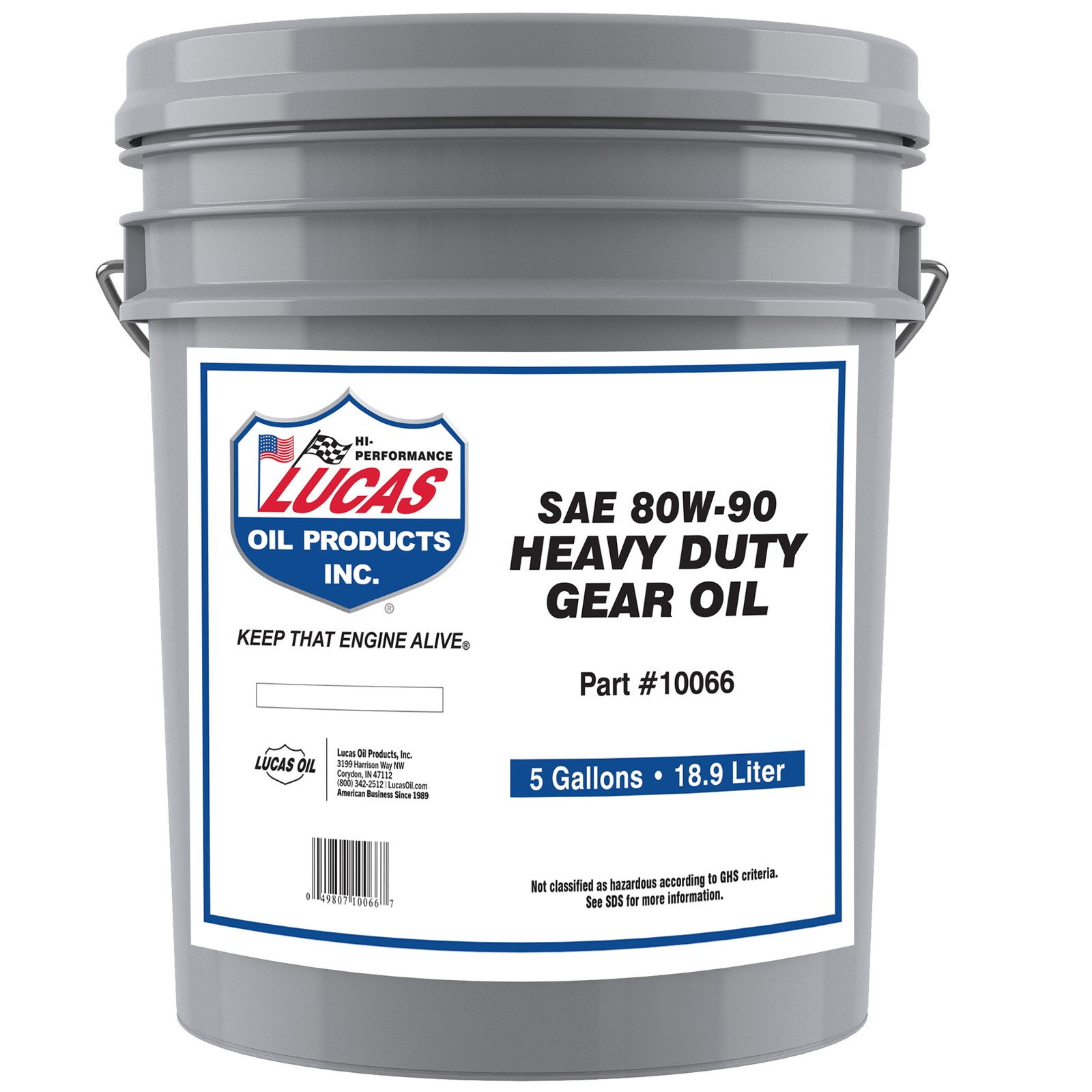 Lucas Oil SAE 80W-90 Gear Oil 5 Gallon Bucket Heavy Duty Limited Slip Additive