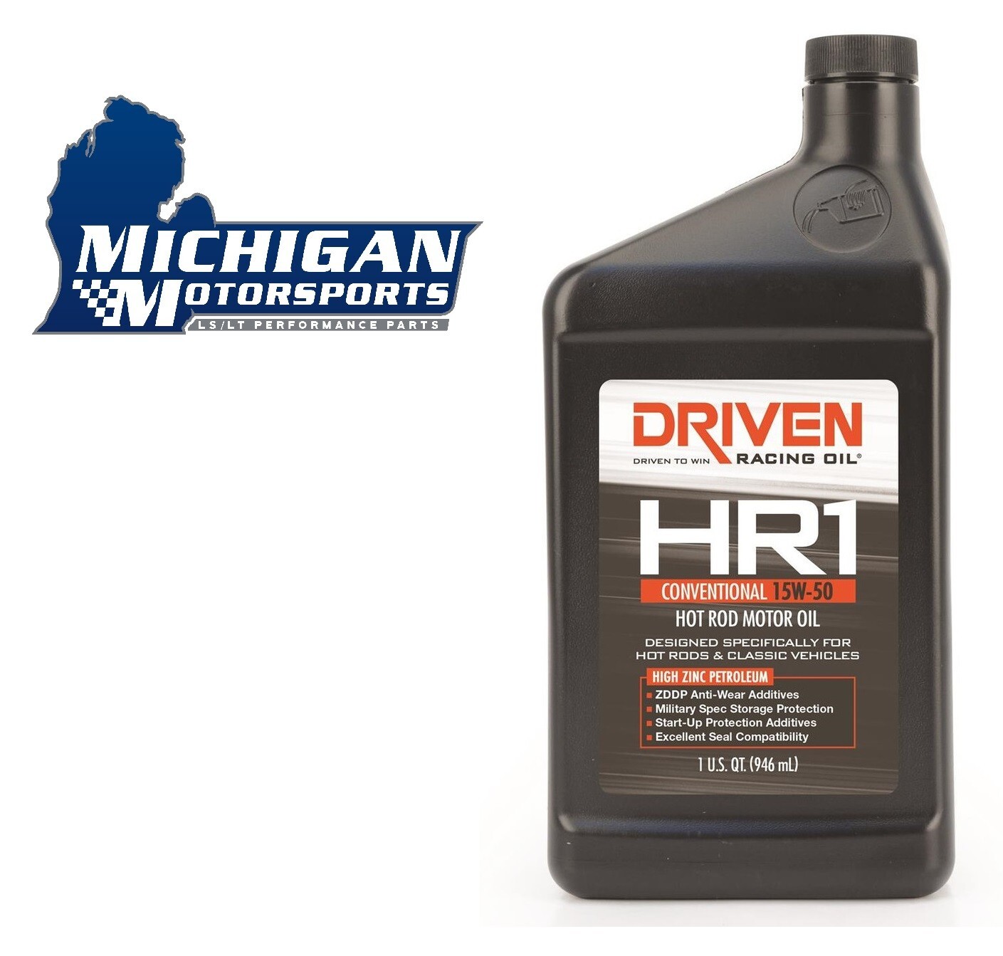 Driven HR1 15w-50 Hot Rod Oil -High ZDDP Zinc 15W50 Conventional – 1 Quart