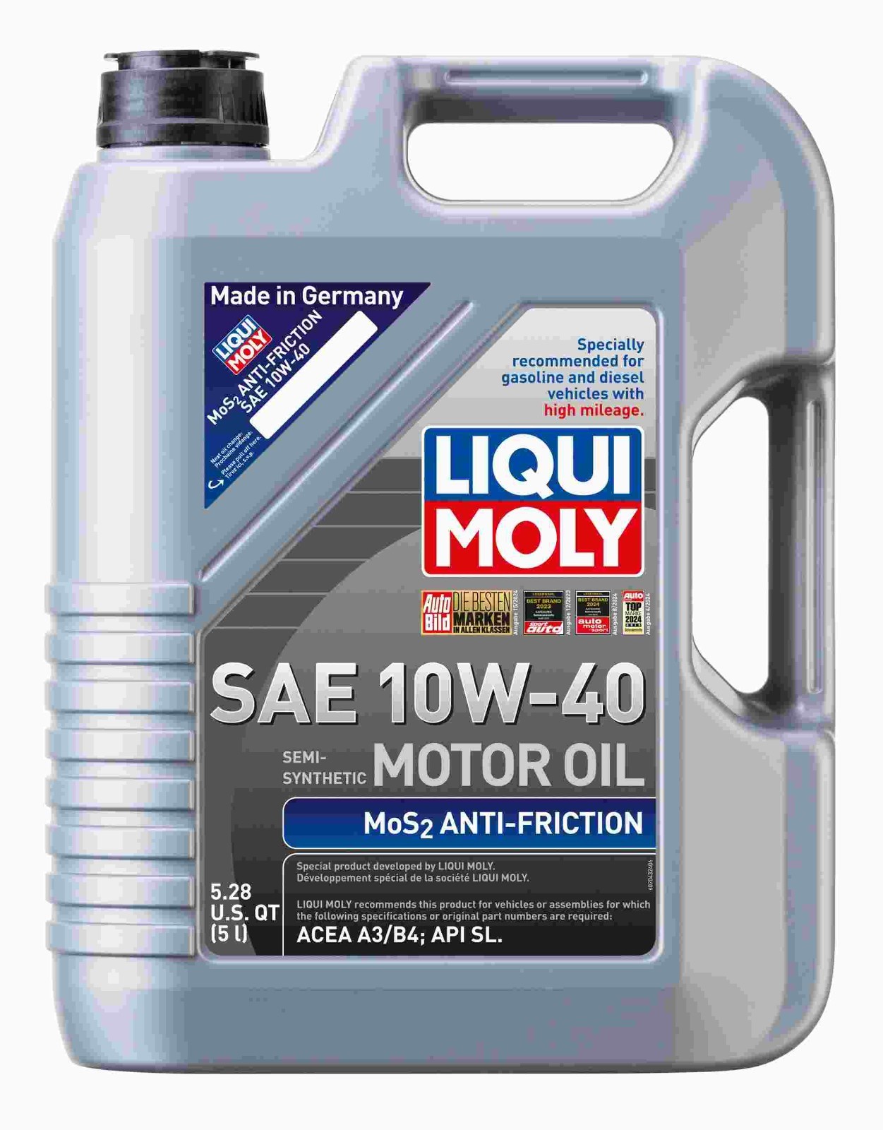 LIQUI MOLY 5L MoS2 Antifriction SAE 10W-40 Semi-Synthetic Motor Oil – 2043