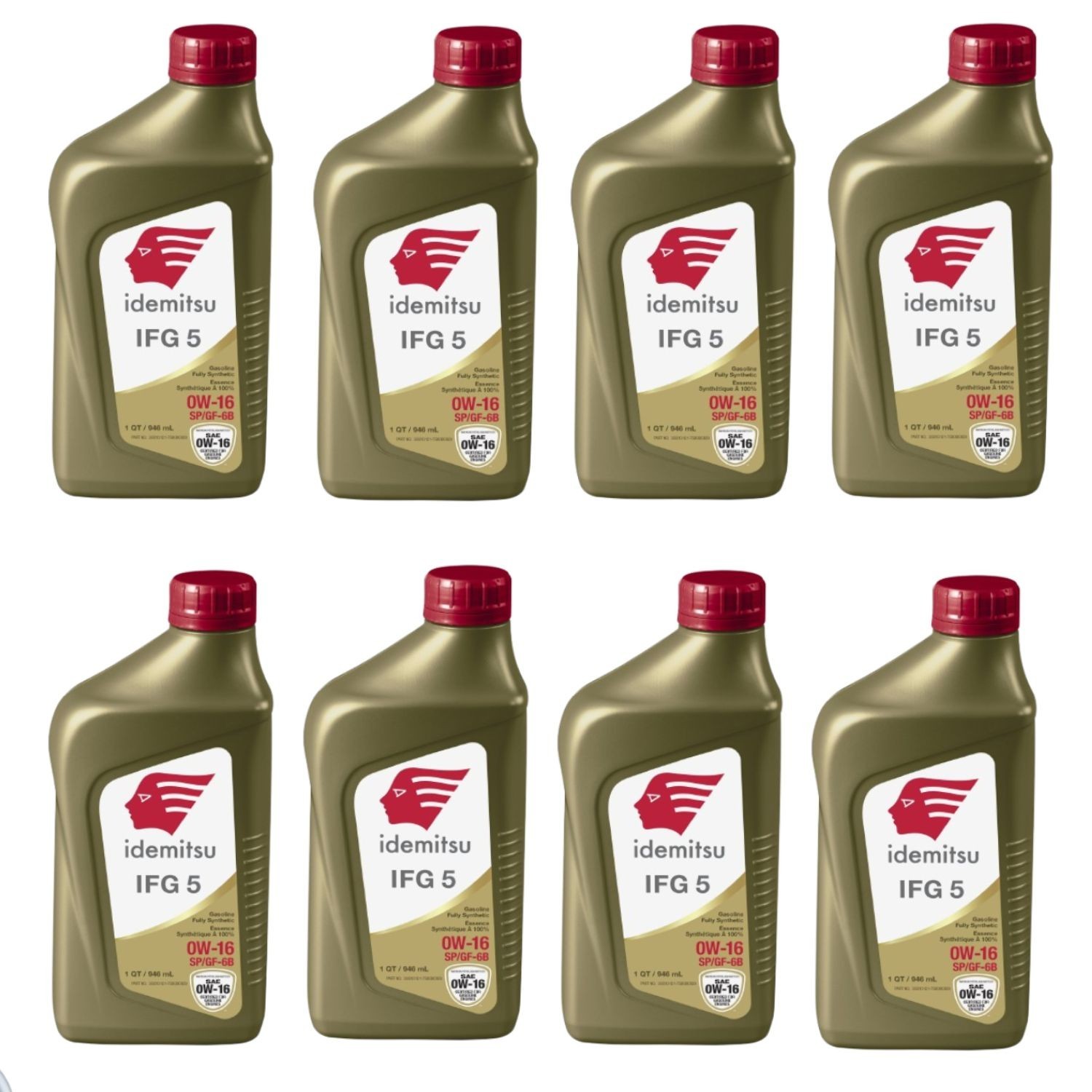 SALE- 8 PACK- IDEMITSU 30015121750 IFG5 0W-16 SP/GF-6B; 1 Quart