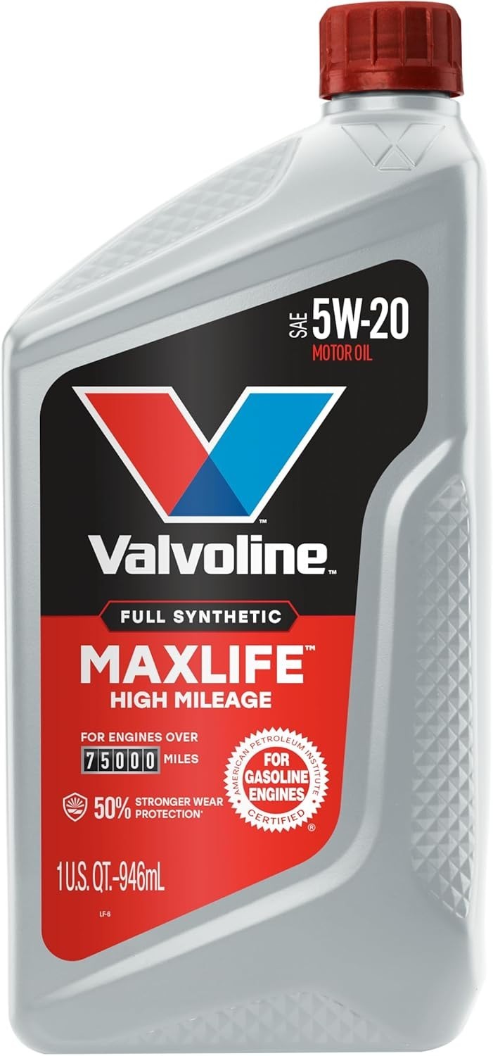 MaxLife High Mileage Full Synthetic 5W-20 Motor Oil 1 Quart for Ultimate Engi…