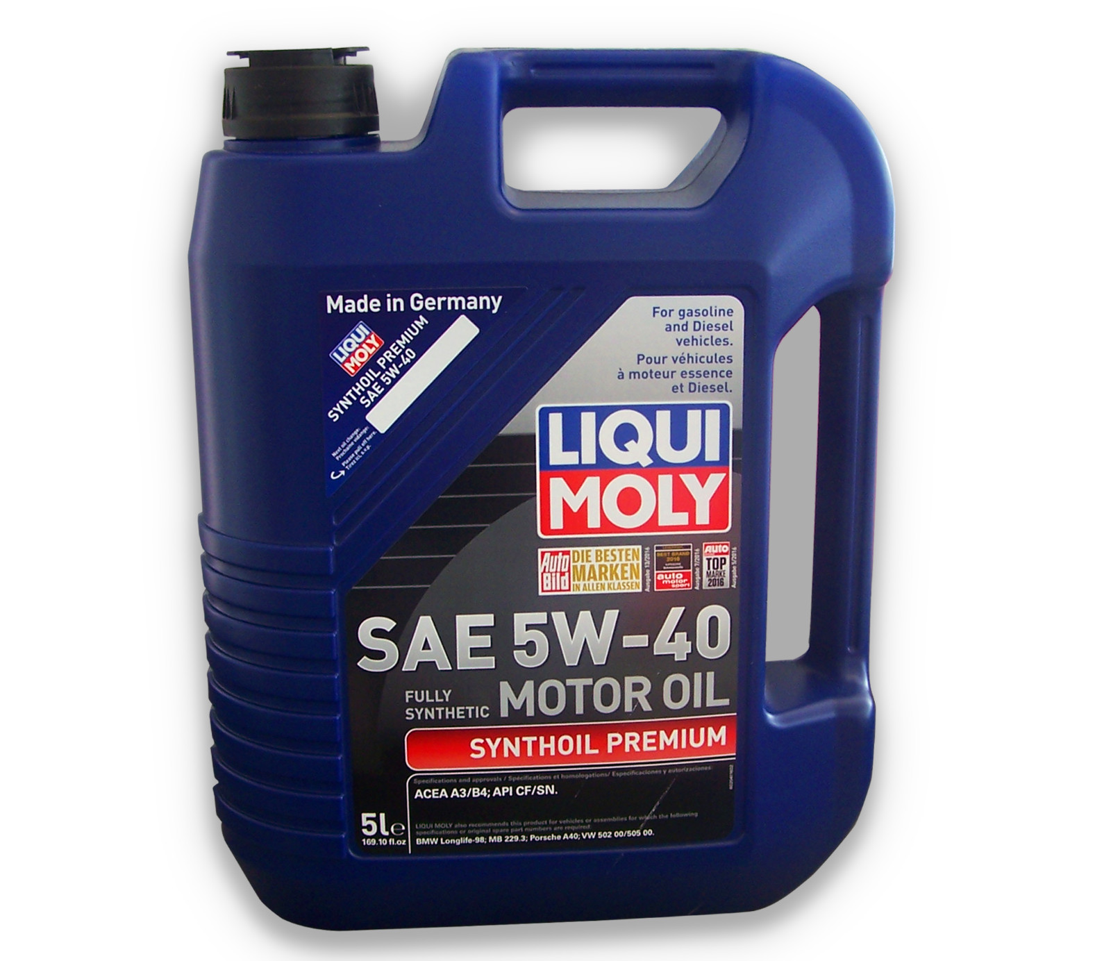 Liqui Moly Fully Synthetic Engine Oil Premium SAE 5W 40 5L 2041 made in Germany