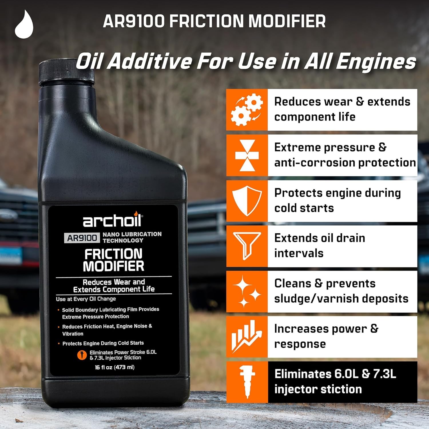Archoil AR9100 Oil Additive (16oz) for All Vehicles – Powerstroke Cold Starts