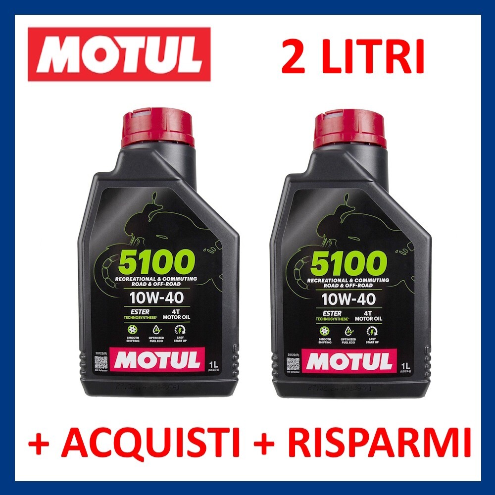 Motul 5100 10w40 2 Liter Engine Oil 4 Stroke Motorcycle Scooter Quad Semi Synthetic