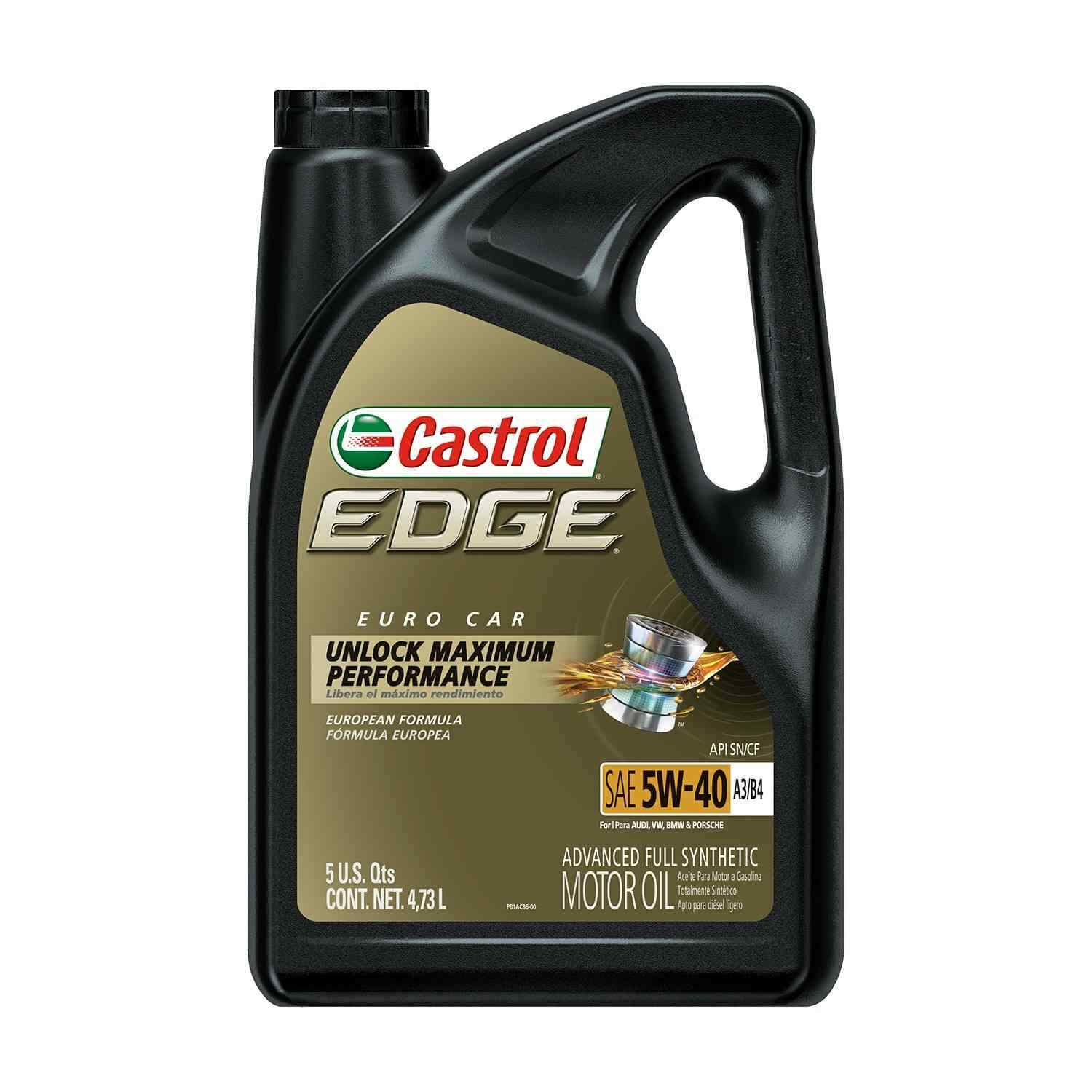 5 QUART 5w40 CASTROL EDGE EURO CAR 5W-40 Engine Motor Oil For BMW MASERATI MINI