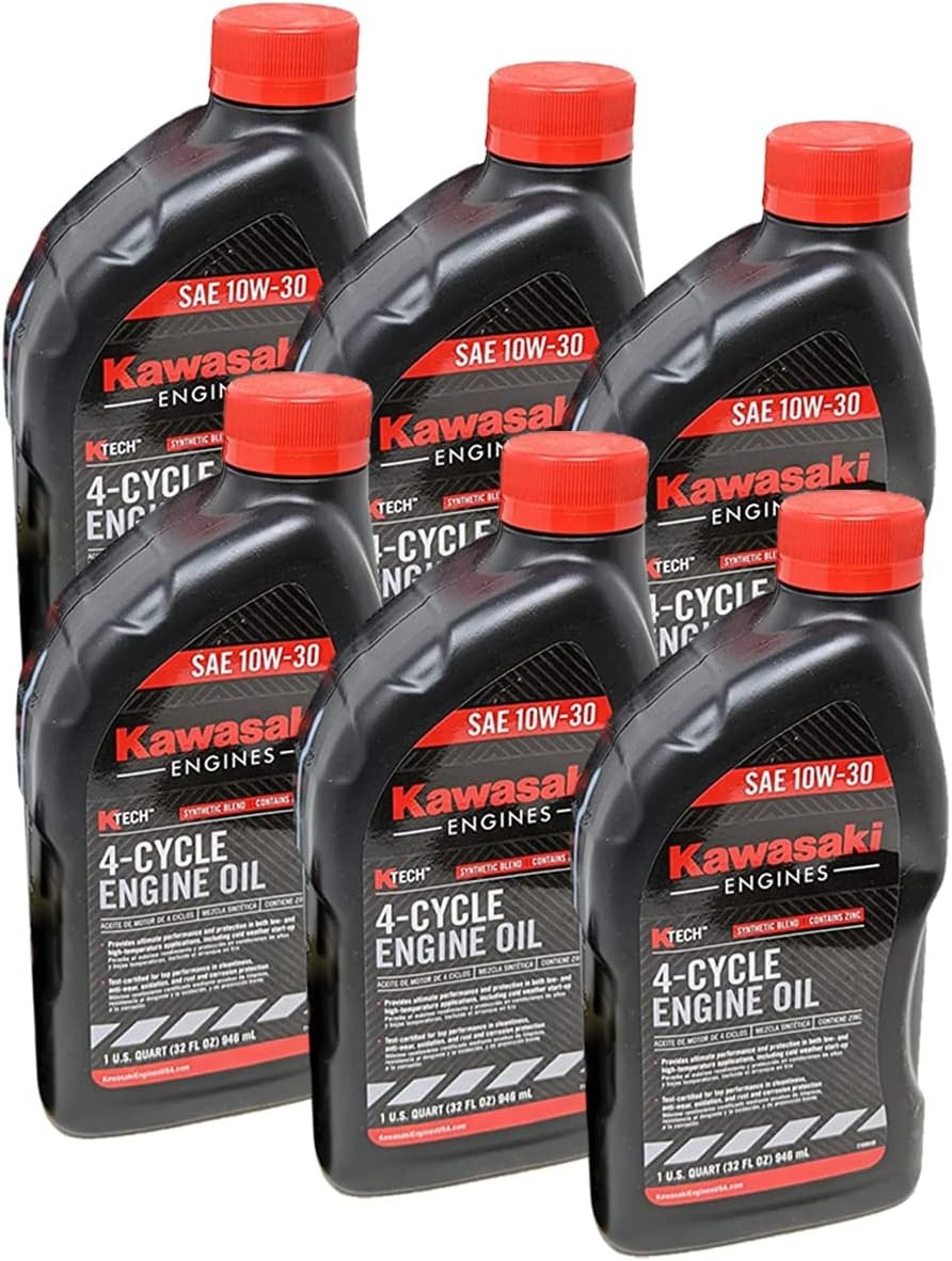 Kawasaki 99969-6081 Pack of 6 Quarts 4 Cycle Engine Oil 10W-30,Motor Oils