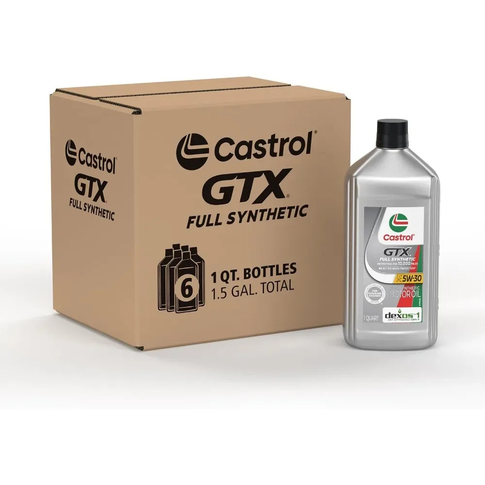 Castrol GTX Full Synthetic5W-30 Motor Oil, 1 Quart, Pack of 6
