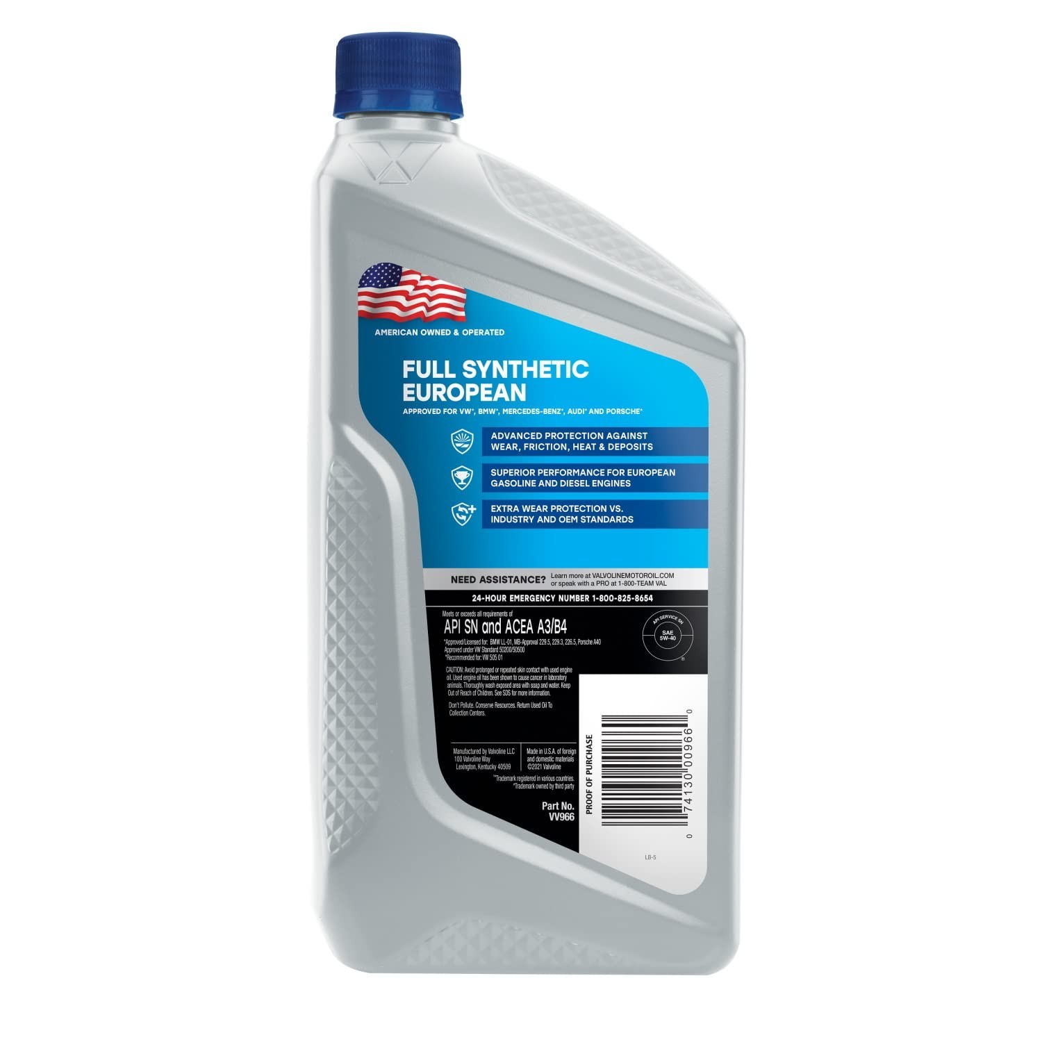 Full Synthetic 5W-40 Motor Oil for European Vehicles – 1 QT, 2 Pack, High Perfor