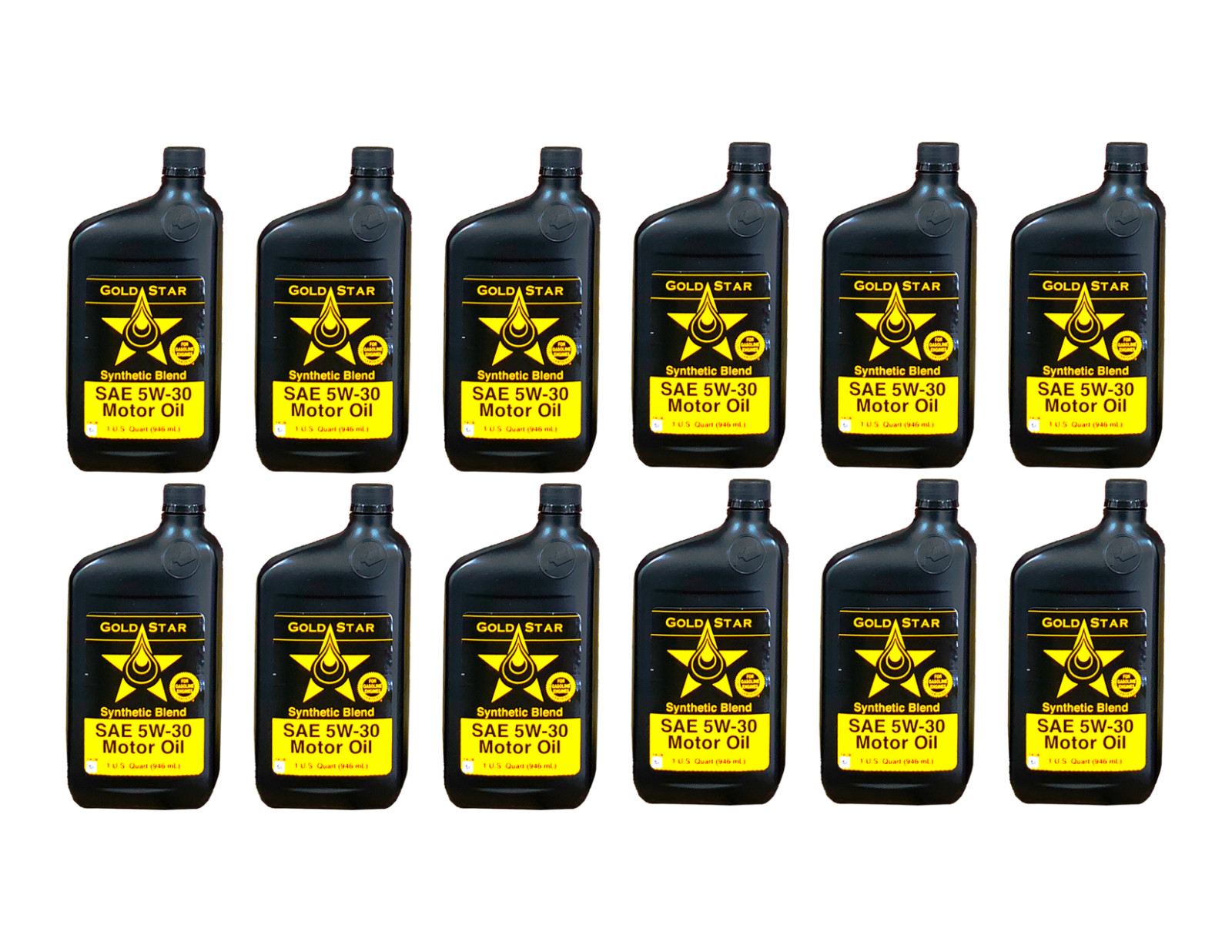 Gold Star 5W-30 Synthetic Blend Motor Oil, 12 – 1 Qt Case | Bulk Value Low Cost