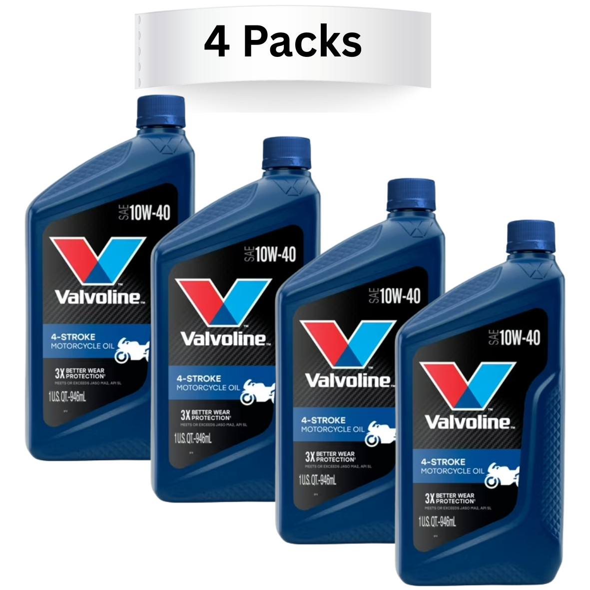 (4 pack) VAL 4-S MCYCLE OIL CV 10W40 6/1 QT WM -Free Shipping