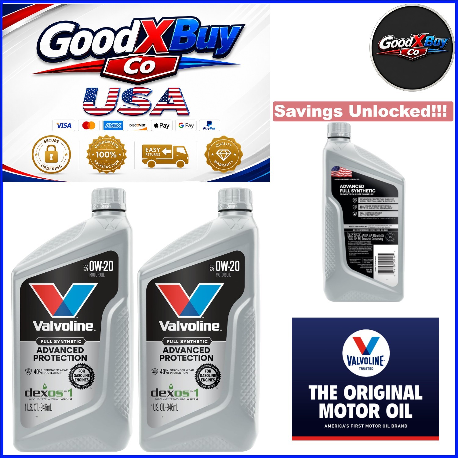 FOR Nissan Advanced Synthetic 0W-20 Motor Oil 2 Qt Pack of 2