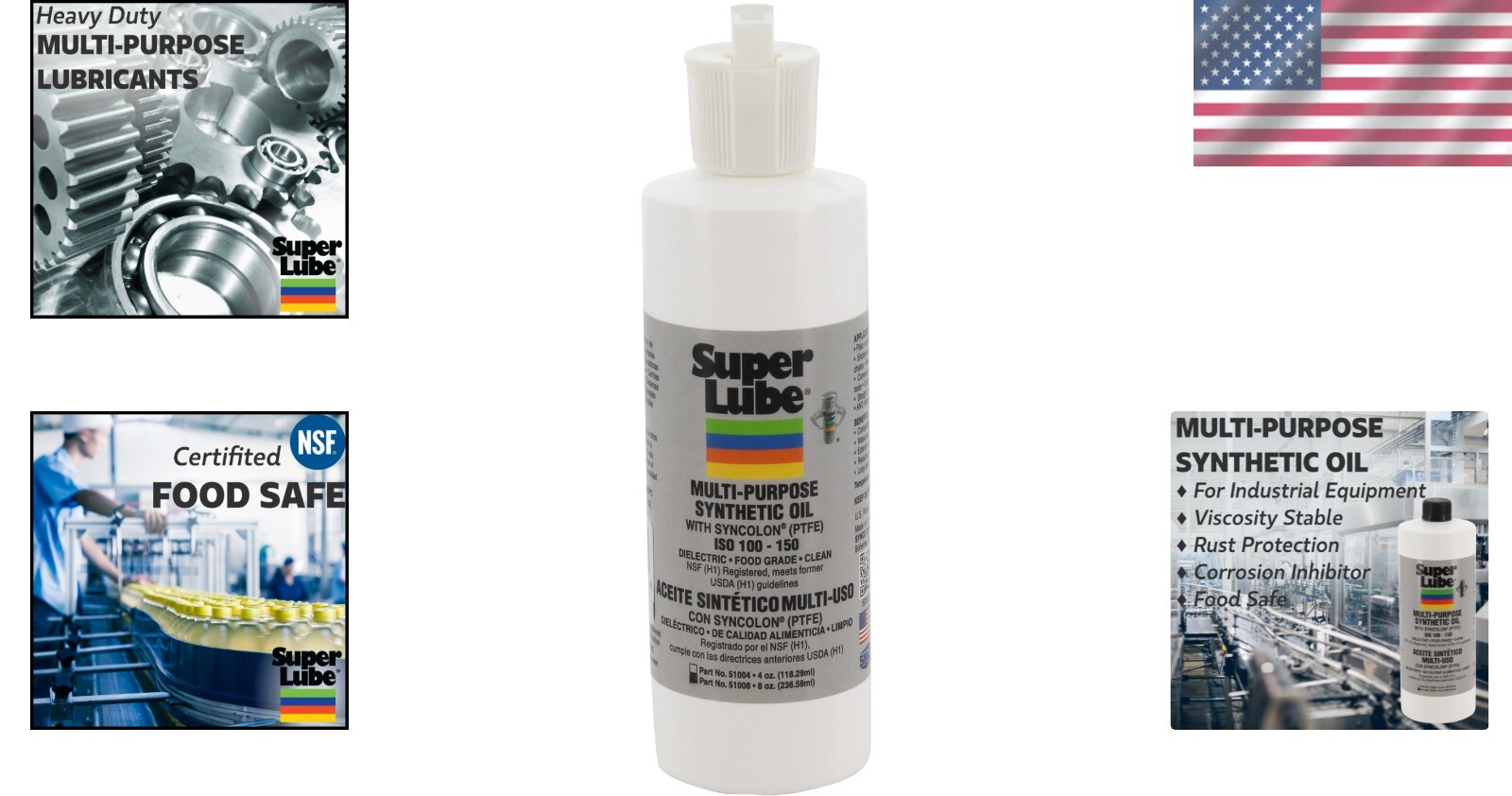 8oz Synthetic Oil – NSF Certified for Industrial Machinery Protection