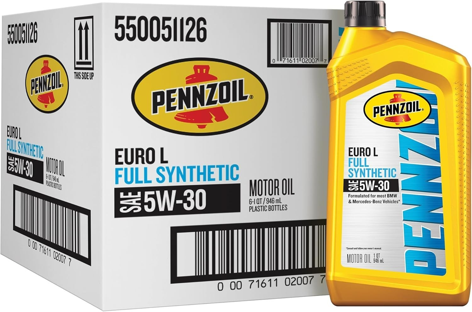 Platinum Euro Full Synthetic 5W-40 0W-40 5W-30 0W-30 Motor Oil, 1 Quart (6 Pack)