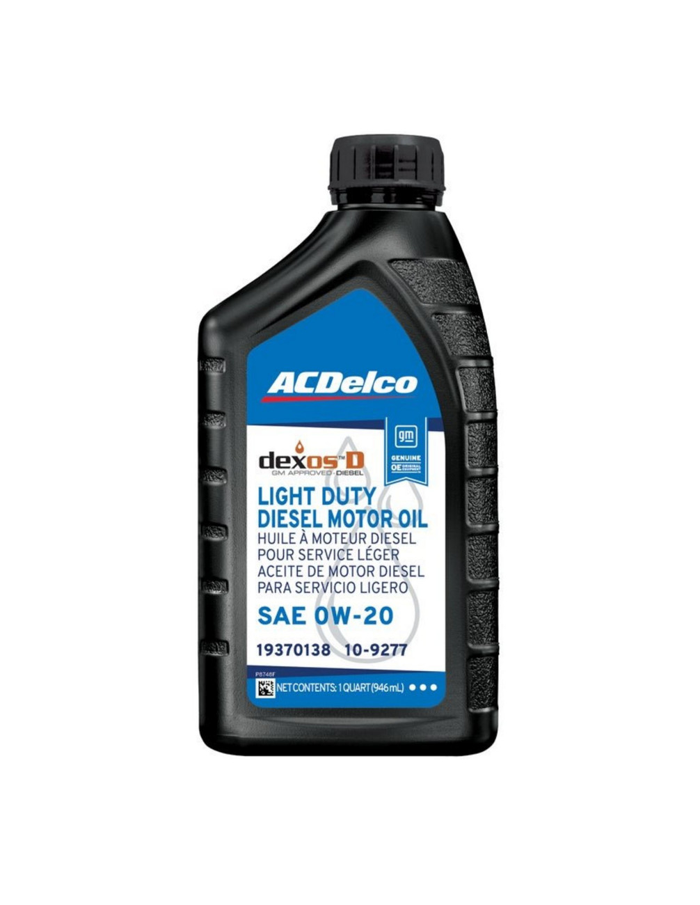 6 Quart 0W-20 dexosD Full Synthetic Light Duty Diesel Engine Oil, ACDelco 109277