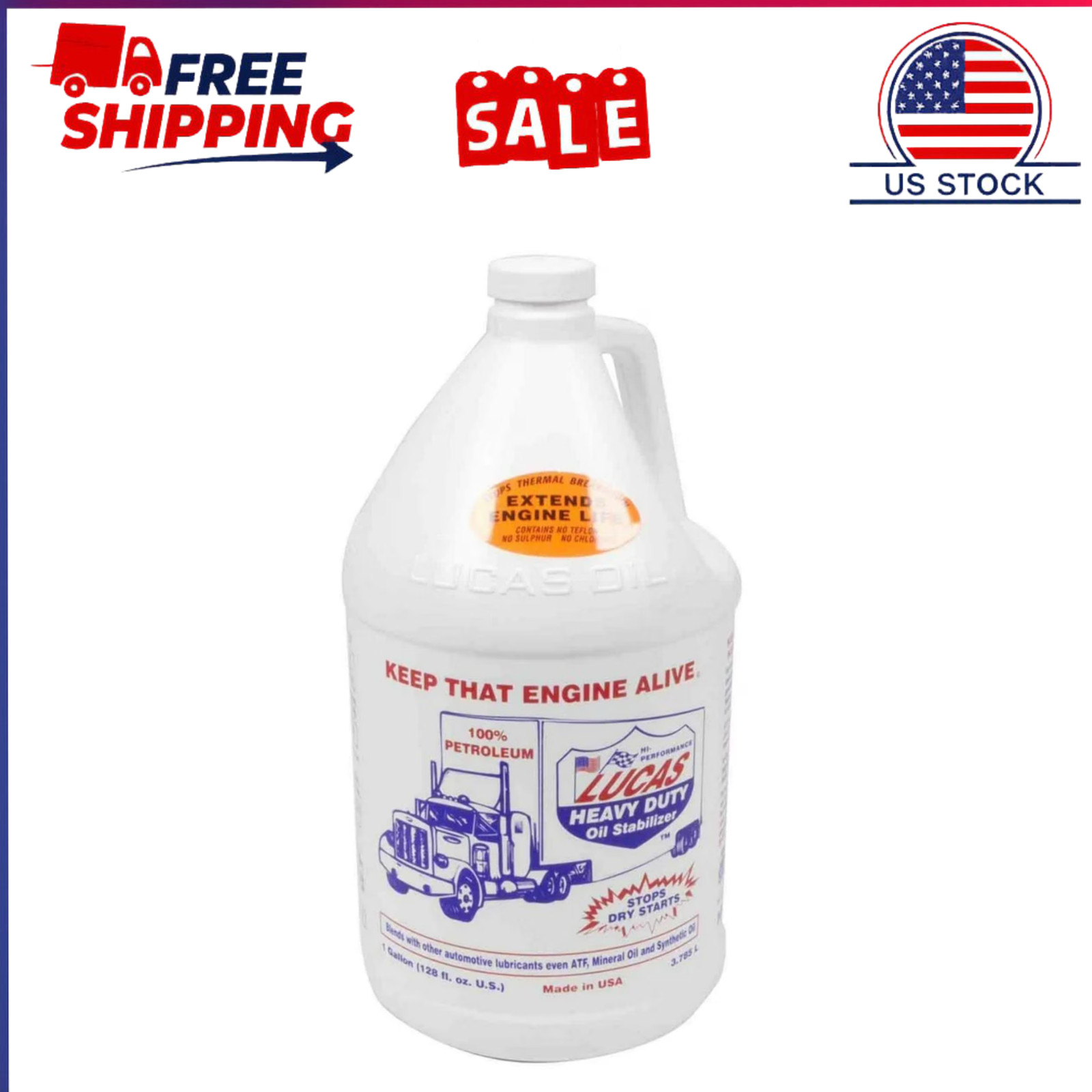 Lucas Oil 10002 Heavy Duty Oil Stabilizer One Gallon Automotive Additive