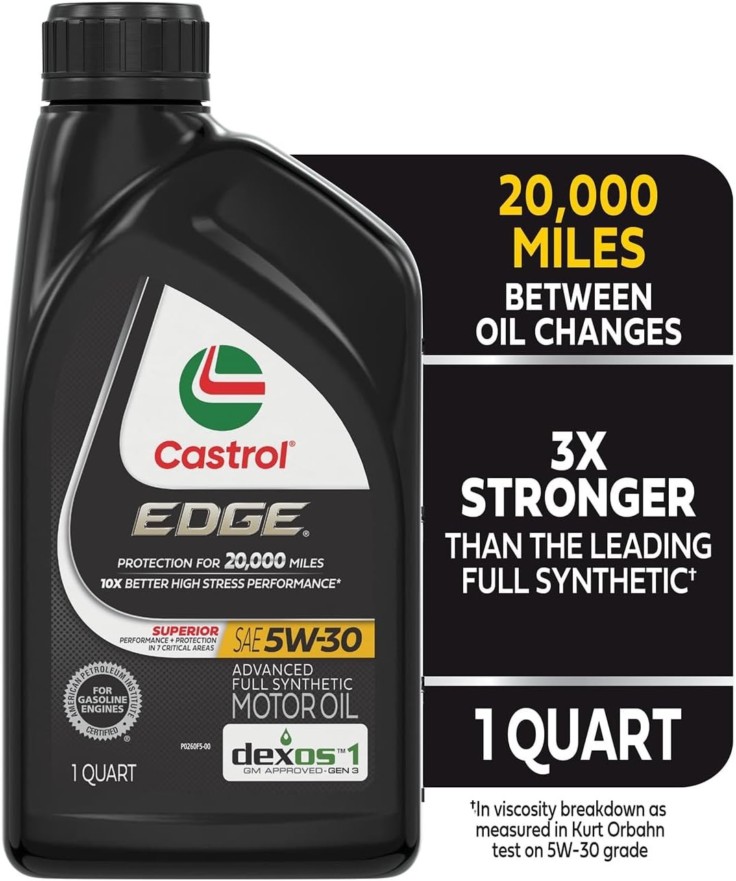 EDGE 5W-30 Motor Oil | Advanced Full Synthetic for Cars & Trucks – 1 Quart x 6